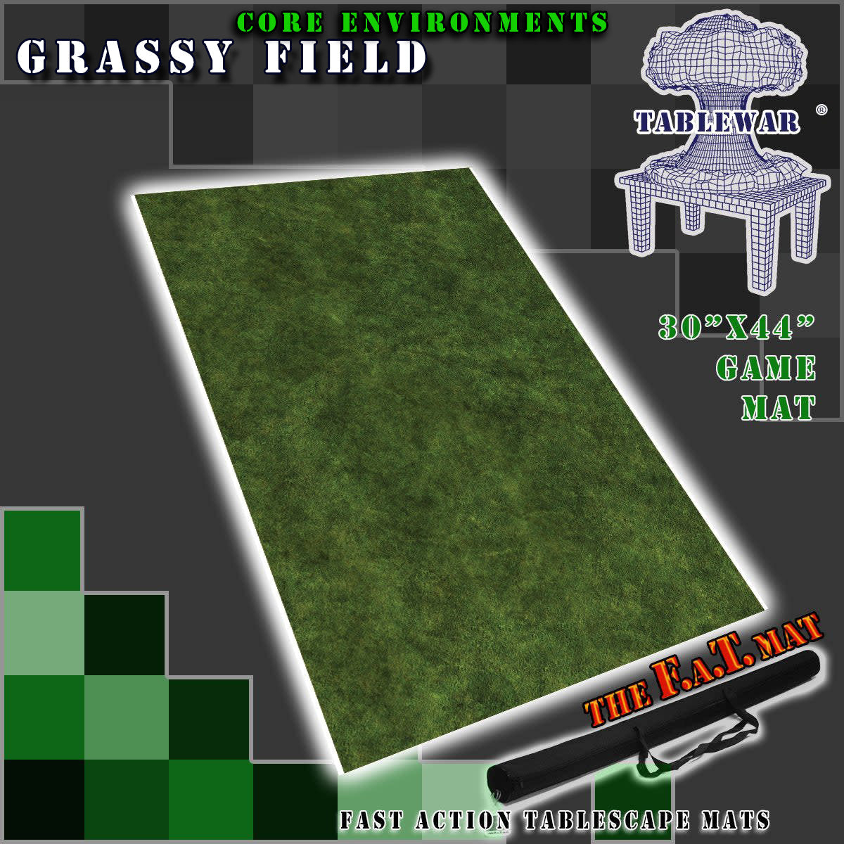 30x44" 'Grassy Field' F.A.T. Mat Battle Gaming Mat