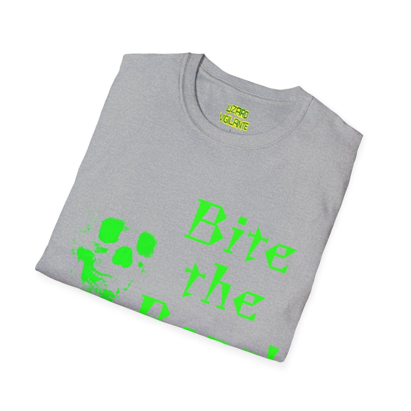 Bite the Bone! Skeleton Unisex Softstyle T-Shirt - Lizard Vigilante