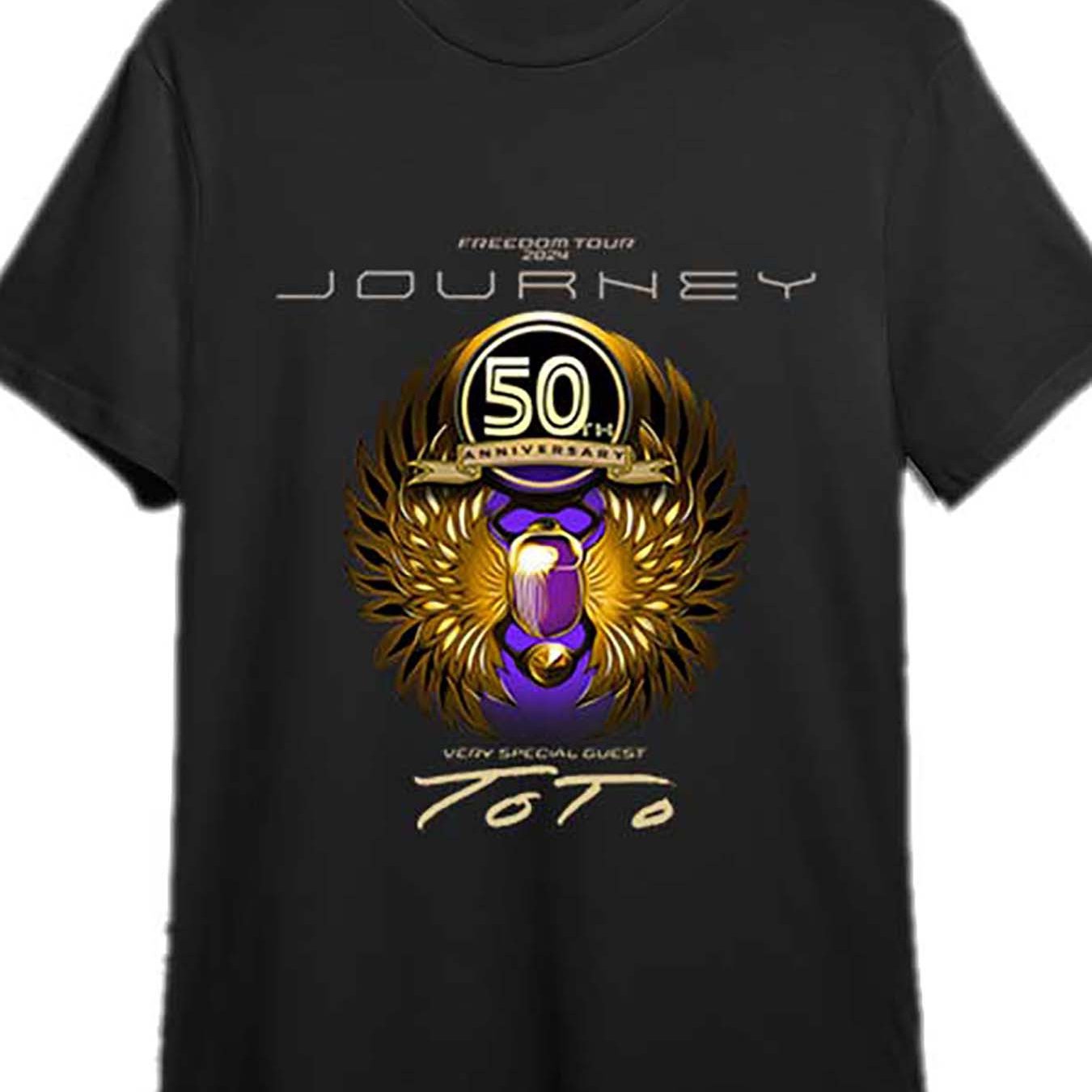 Journey Freedom Journey 2024 T-Shirt, Journey with Toto 2024 Concert 338128 Fun Men's Short Sleeve Pattern T-Shirt Collection, Black PR - Premium  from Lizard Vigilante - Just $24.99! Shop now at Lizard Vigilante