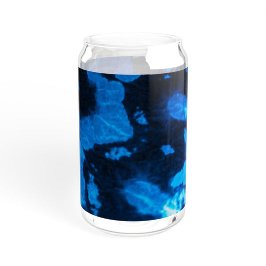 Blue on Black Rock Sipper Glass, 16oz - Lizard Vigilante