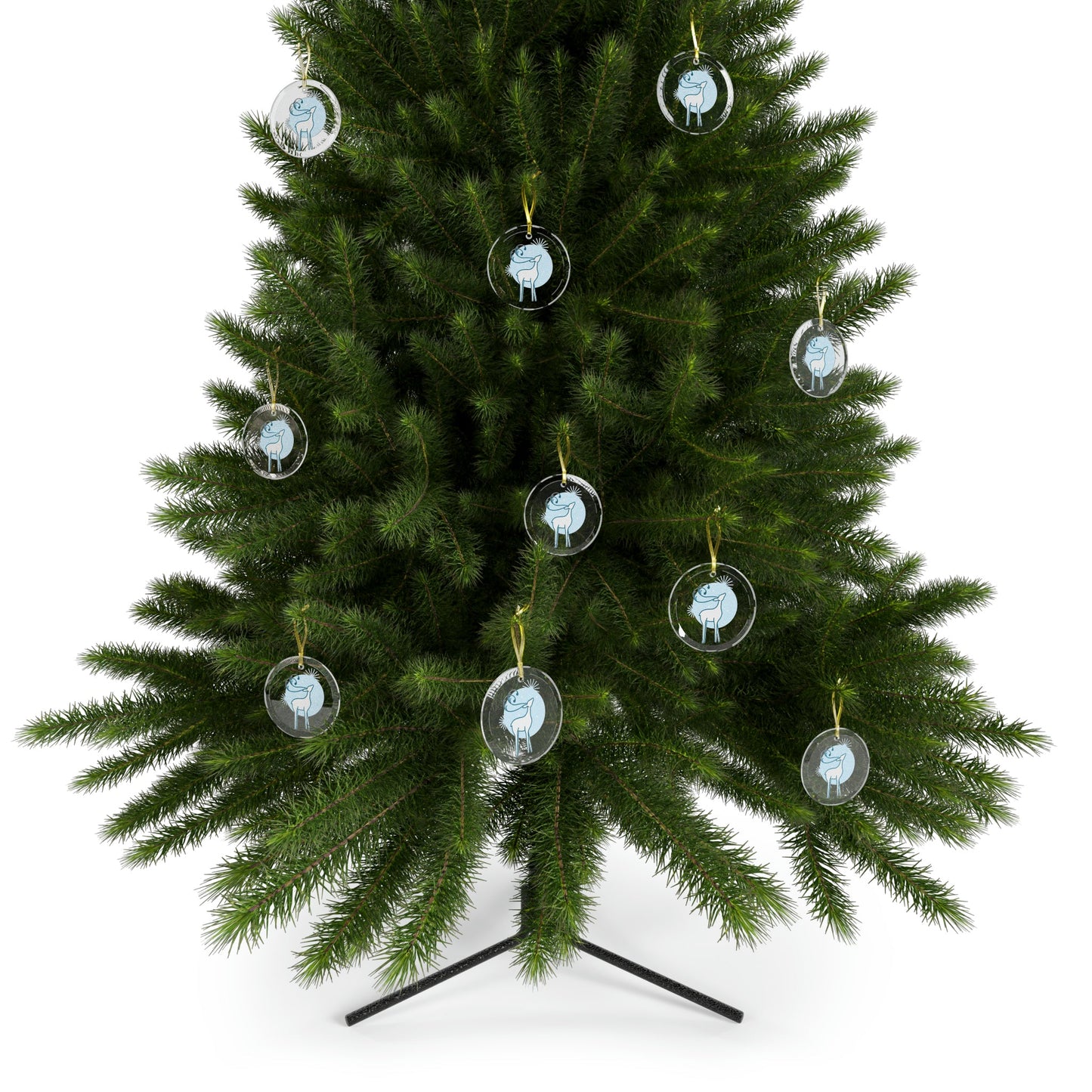 Christmas Tree Reindeer Glass Ornaments - Lizard Vigilante