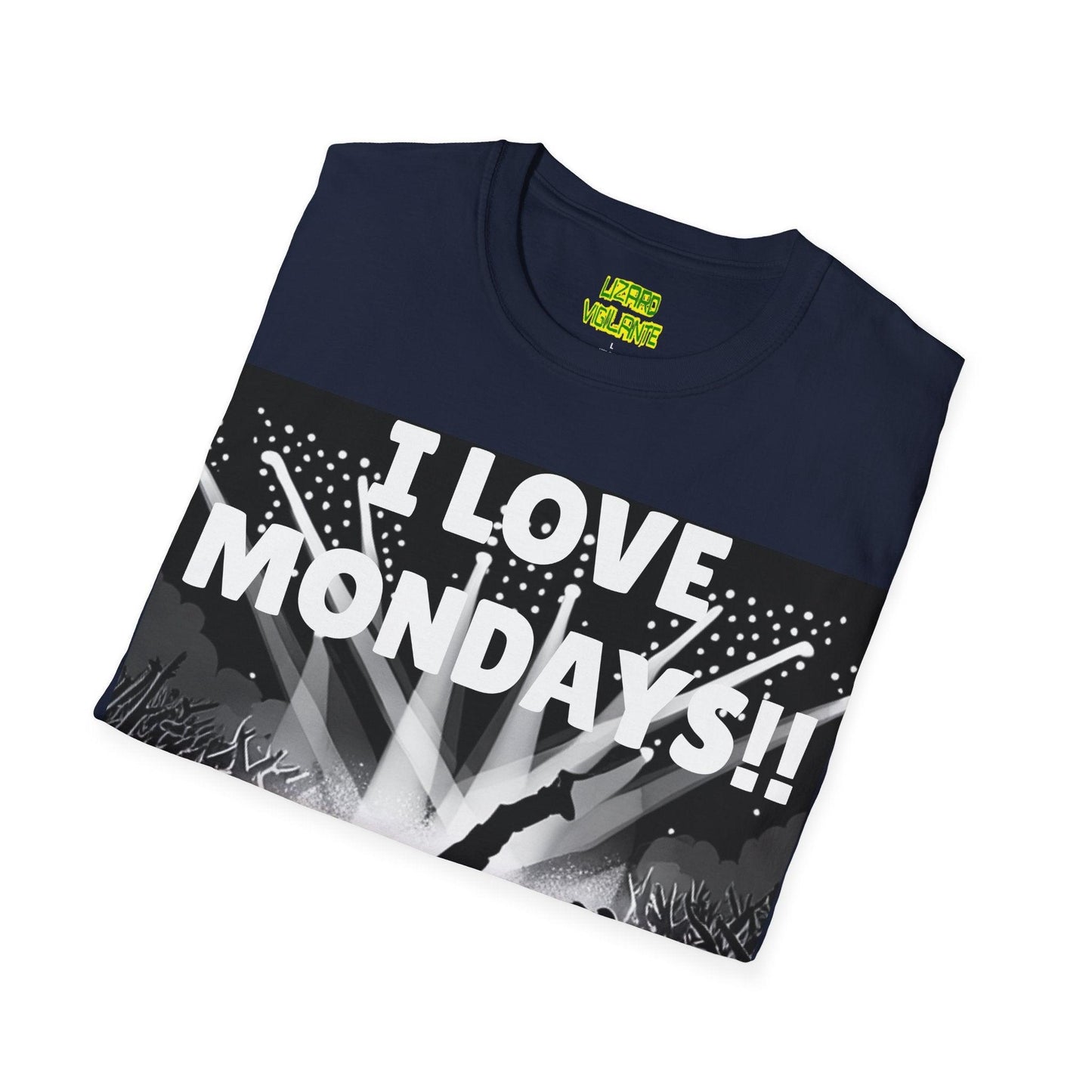 I LOVE MONDAYS!! Kill Him!! Unisex Softstyle T-Shirt - Lizard Vigilante