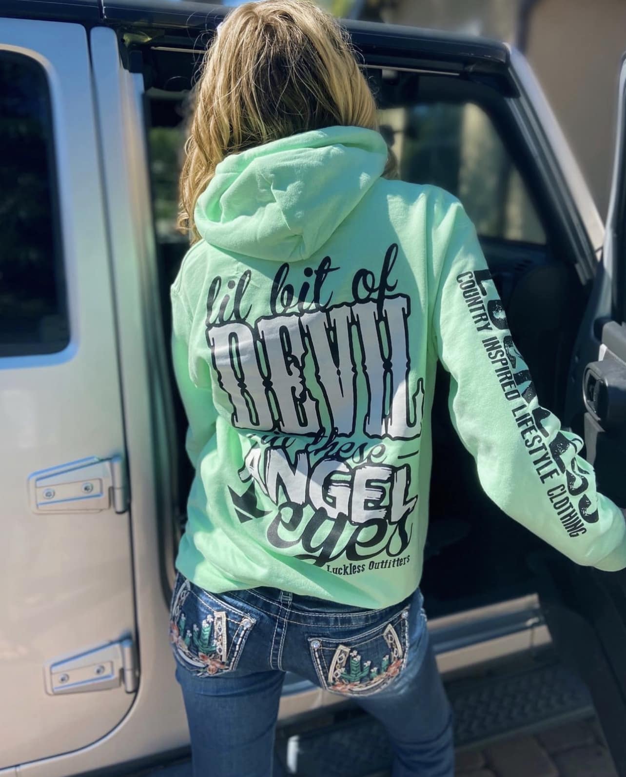 Lil Bit Of Devil in these Angel Eyes Hoodie