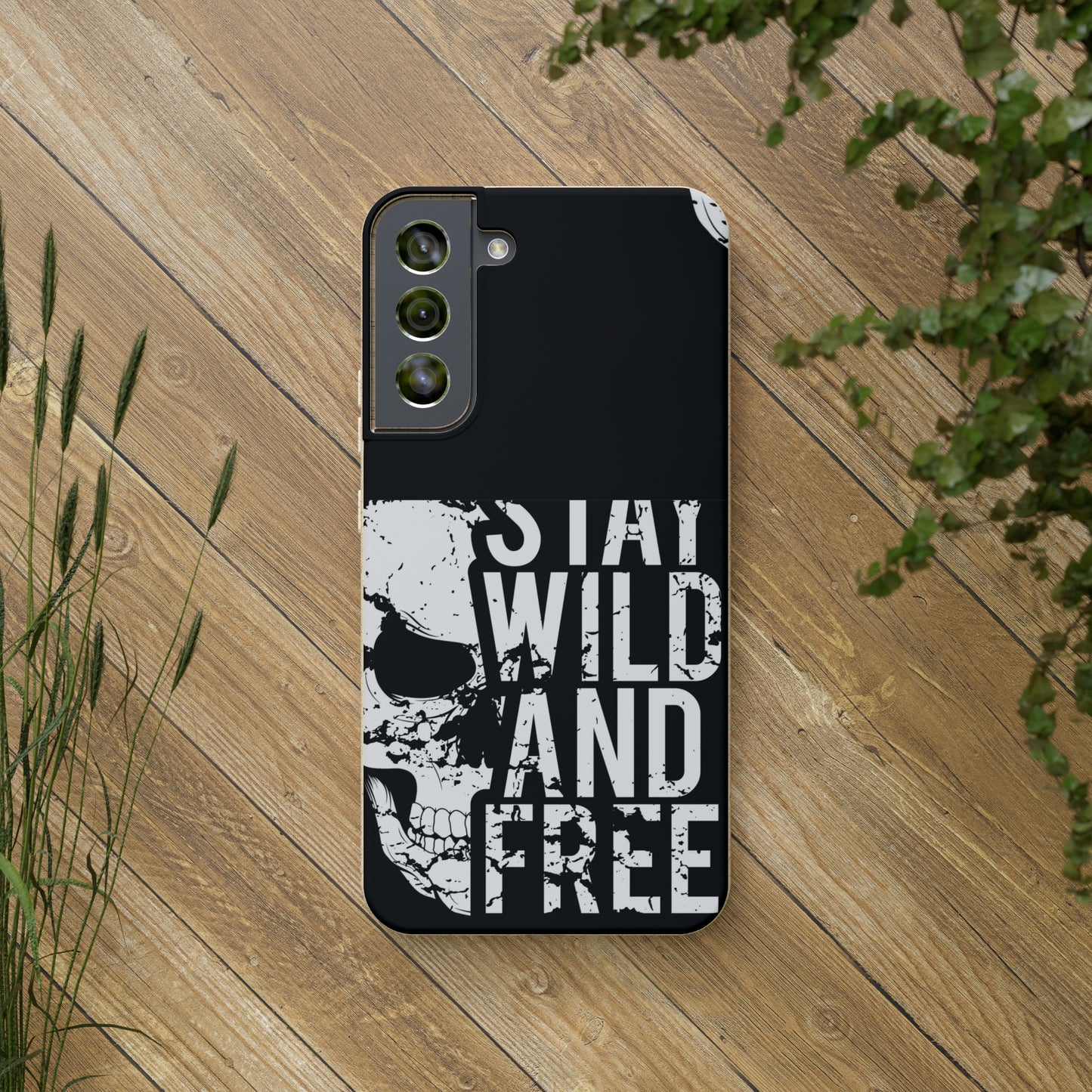 Stay Wild And Free Skull Biodegradable Cases - Lizard Vigilante