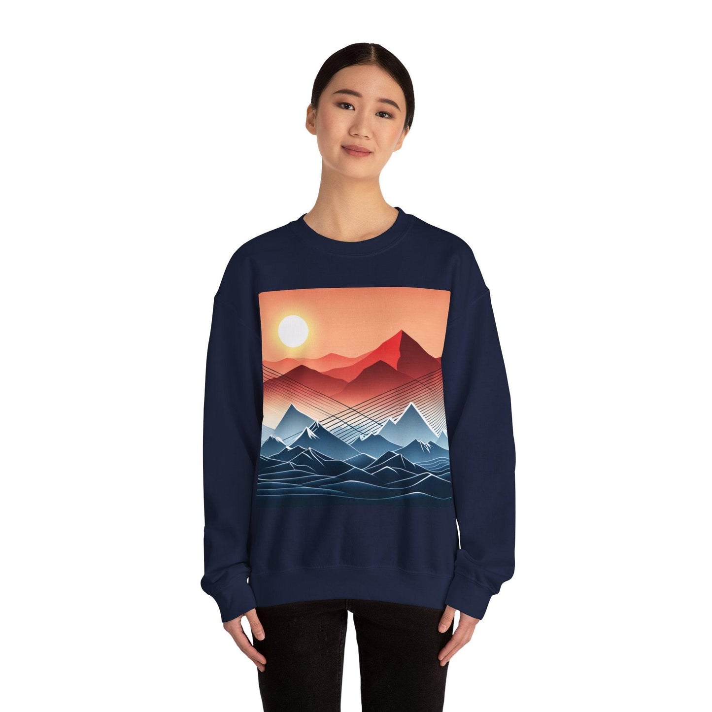 Mountain Line Art Unisex Heavy Blend™ Crewneck Sweatshirt - Lizard Vigilante