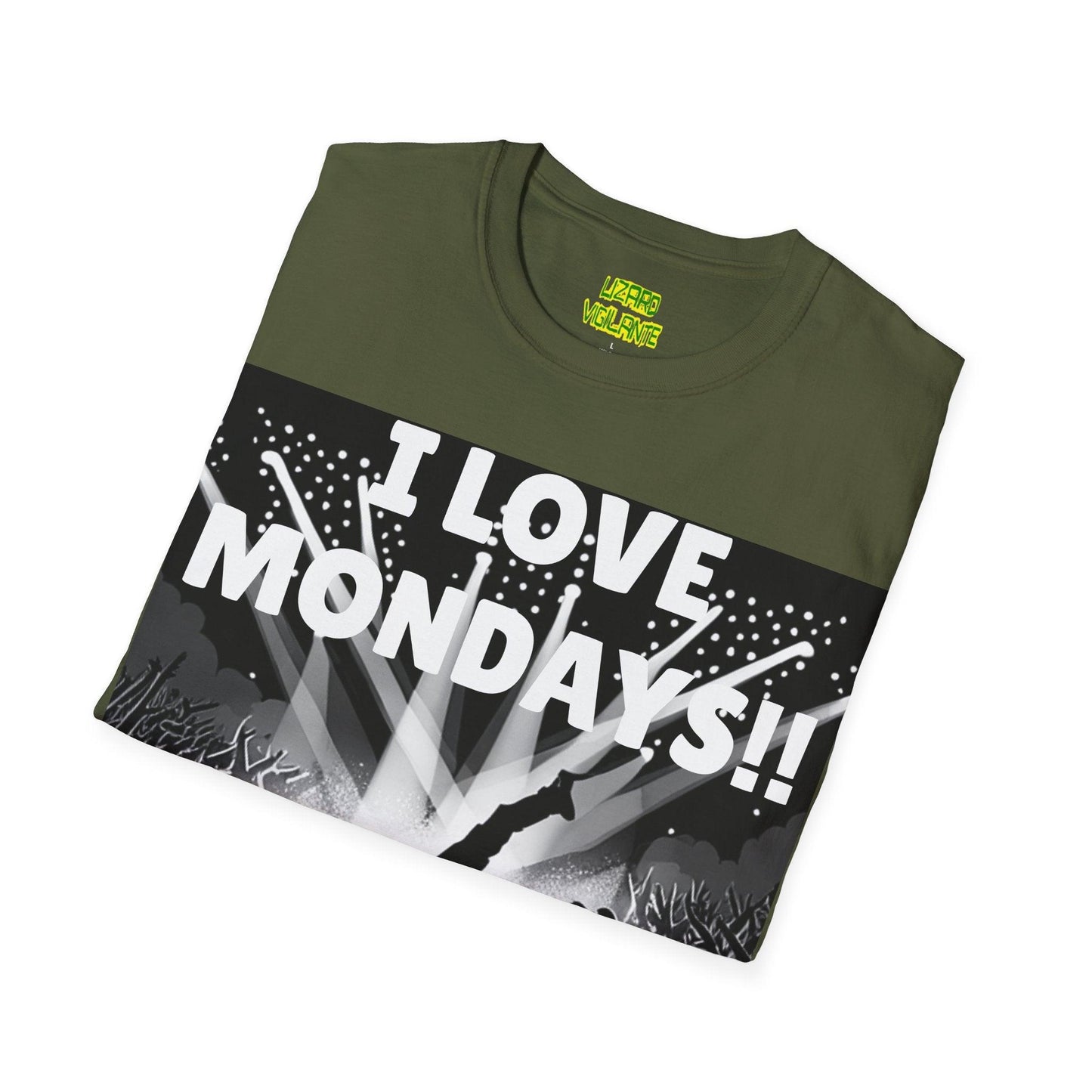 I LOVE MONDAYS!! Kill Him!! Unisex Softstyle T-Shirt - Lizard Vigilante