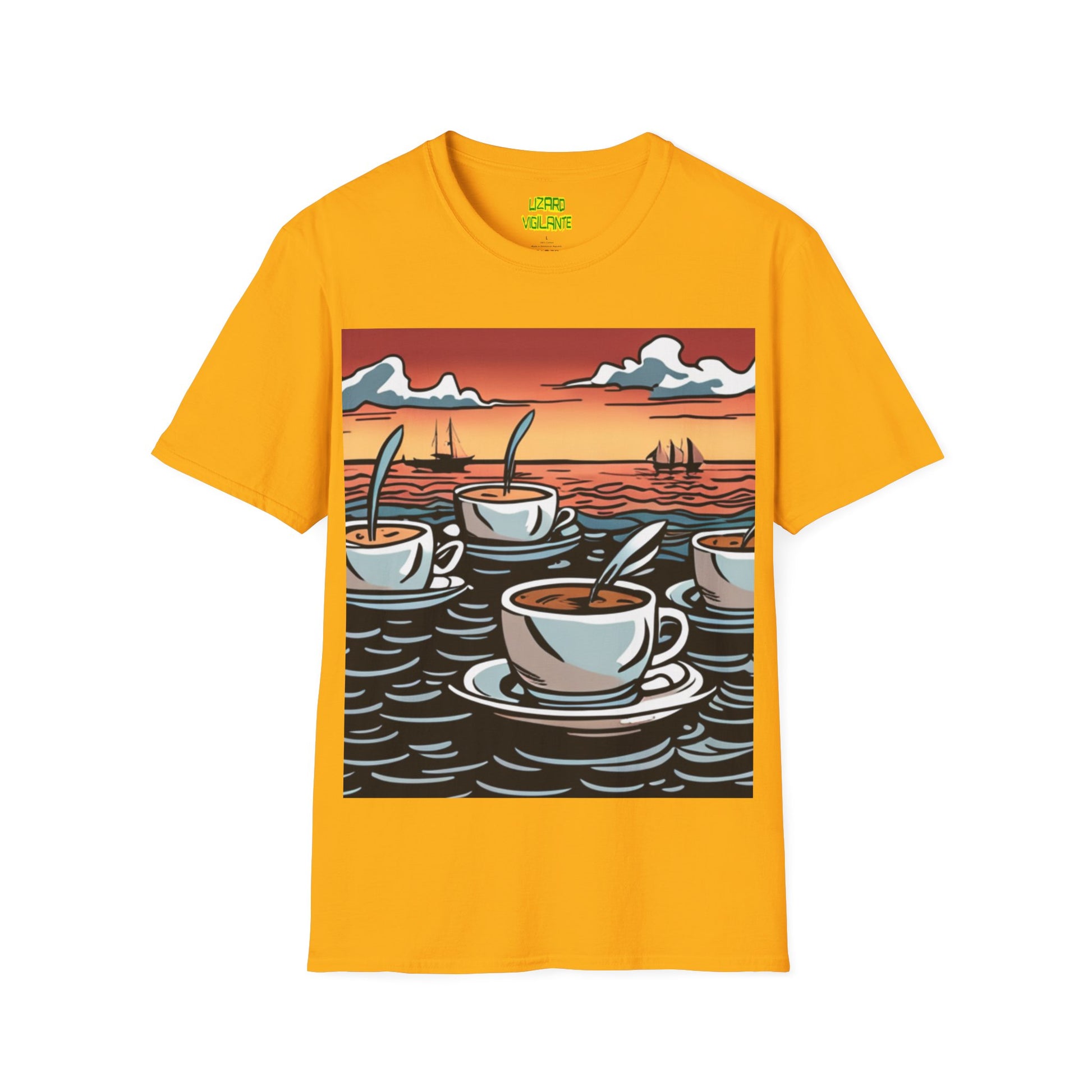 Coffee Boats Unisex Softstyle T-Shirt - Lizard Vigilante