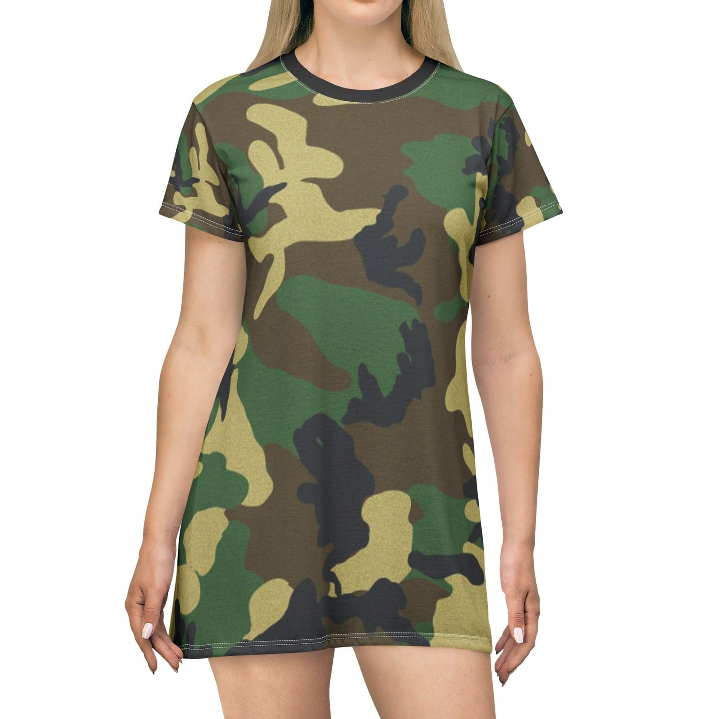 Green Camouflage T-Shirt Dress - Lizard Vigilante