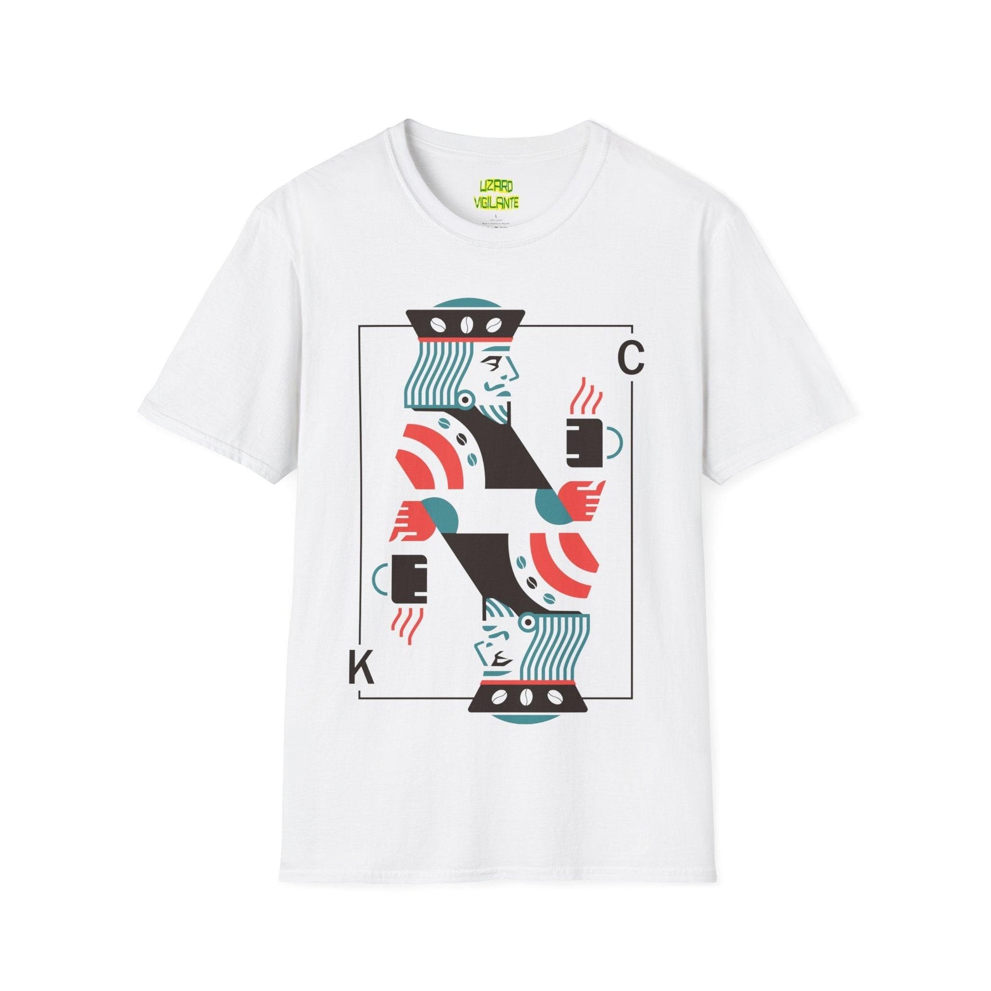 King Coffee Poker Playing Card Unisex Softstyle T-Shirt - Lizard Vigilante