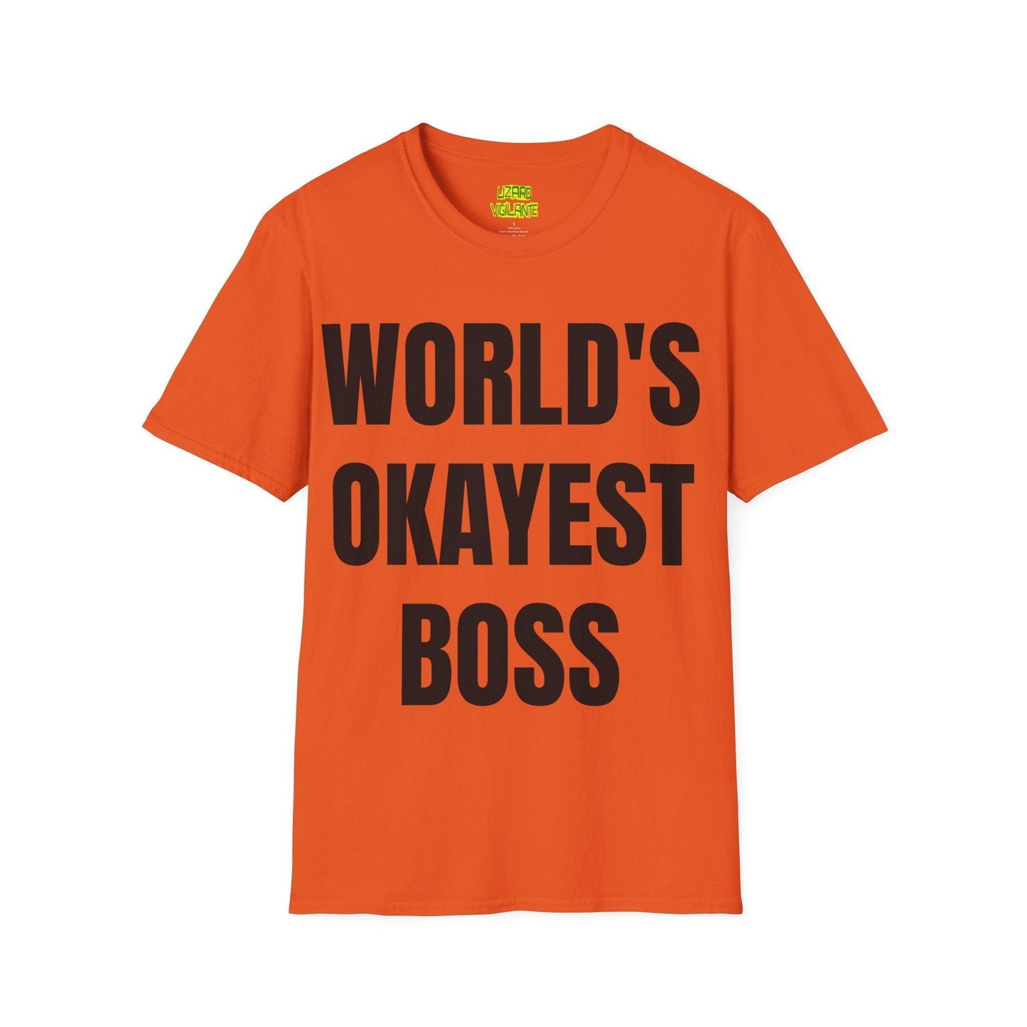 World's Okayest Boss Unisex Softstyle T-Shirt - Lizard Vigilante