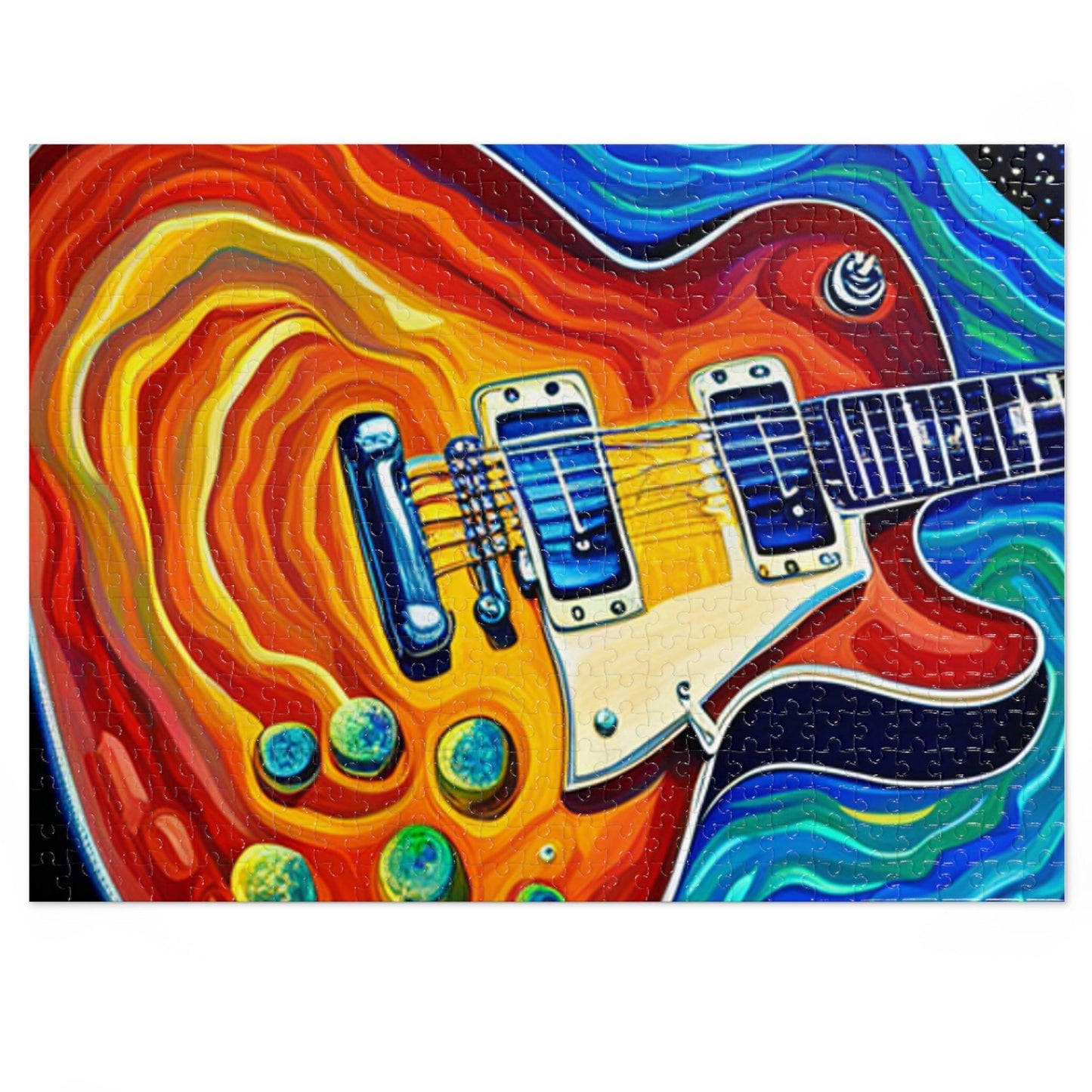 Psychedelic Electric Guitar Jigsaw Puzzle (30, 110, 252, 500,1000-Piece) - Lizard Vigilante