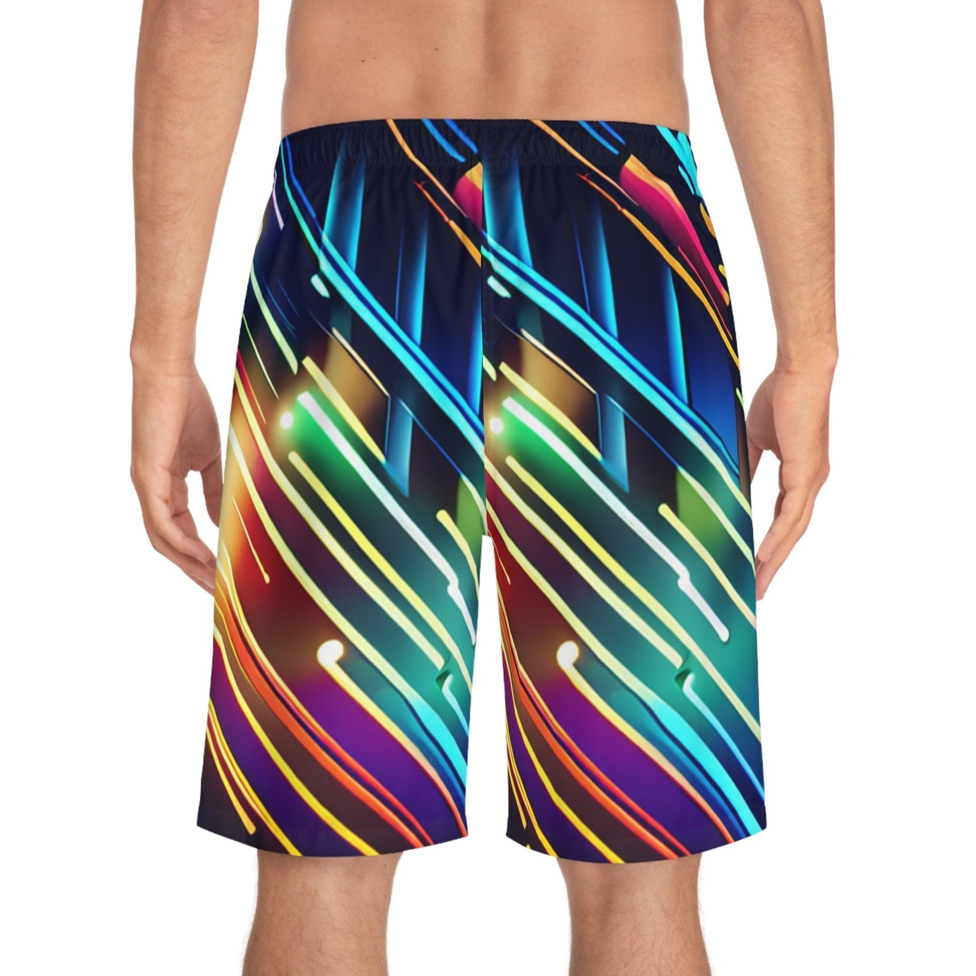 Neon Buzz Men's Board Shorts - Lizard Vigilante