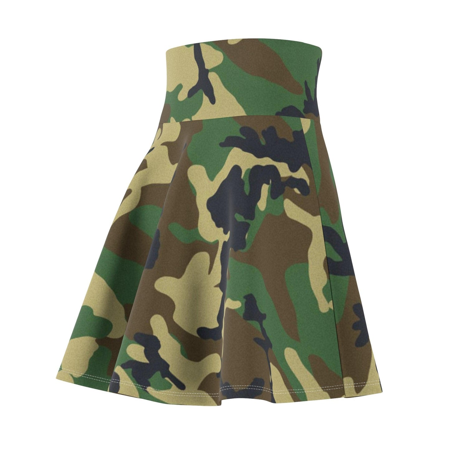 Women's Green Camouflage Skater Skirt - Lizard Vigilante