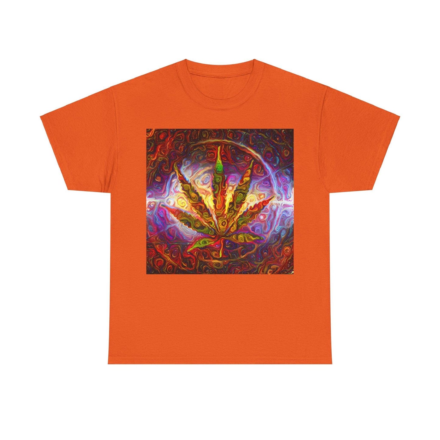 Psychedelic Pot Leaf Unisex Heavy Cotton Tee - Lizard Vigilante