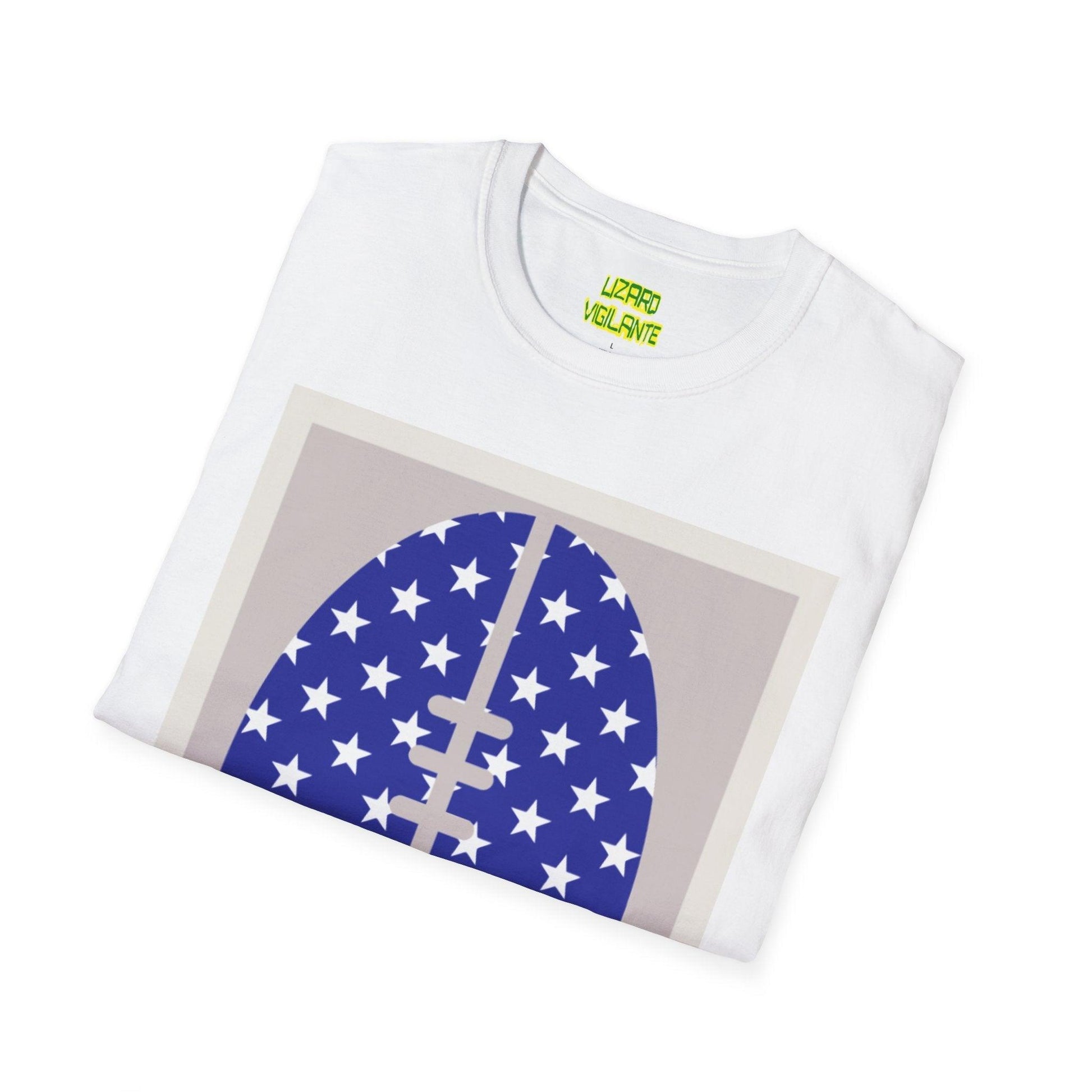 Patriotic American Football Unisex Softstyle T-Shirt - Lizard Vigilante