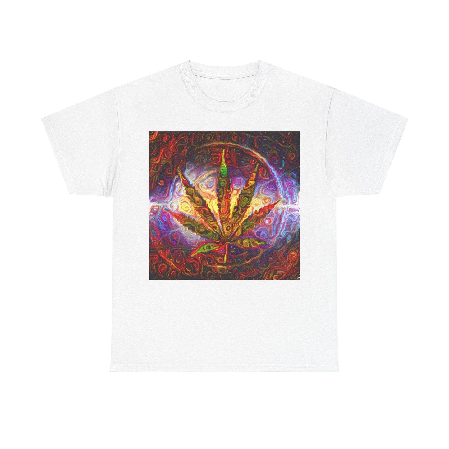 Psychedelic Pot Leaf Unisex Heavy Cotton Tee - Lizard Vigilante