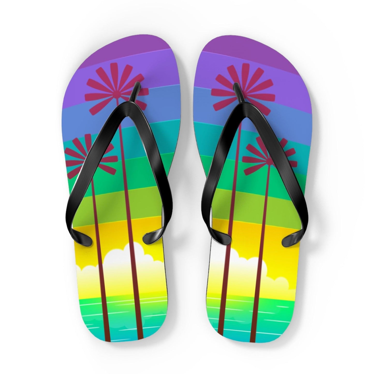 Palm Treed Flip Flops - Lizard Vigilante