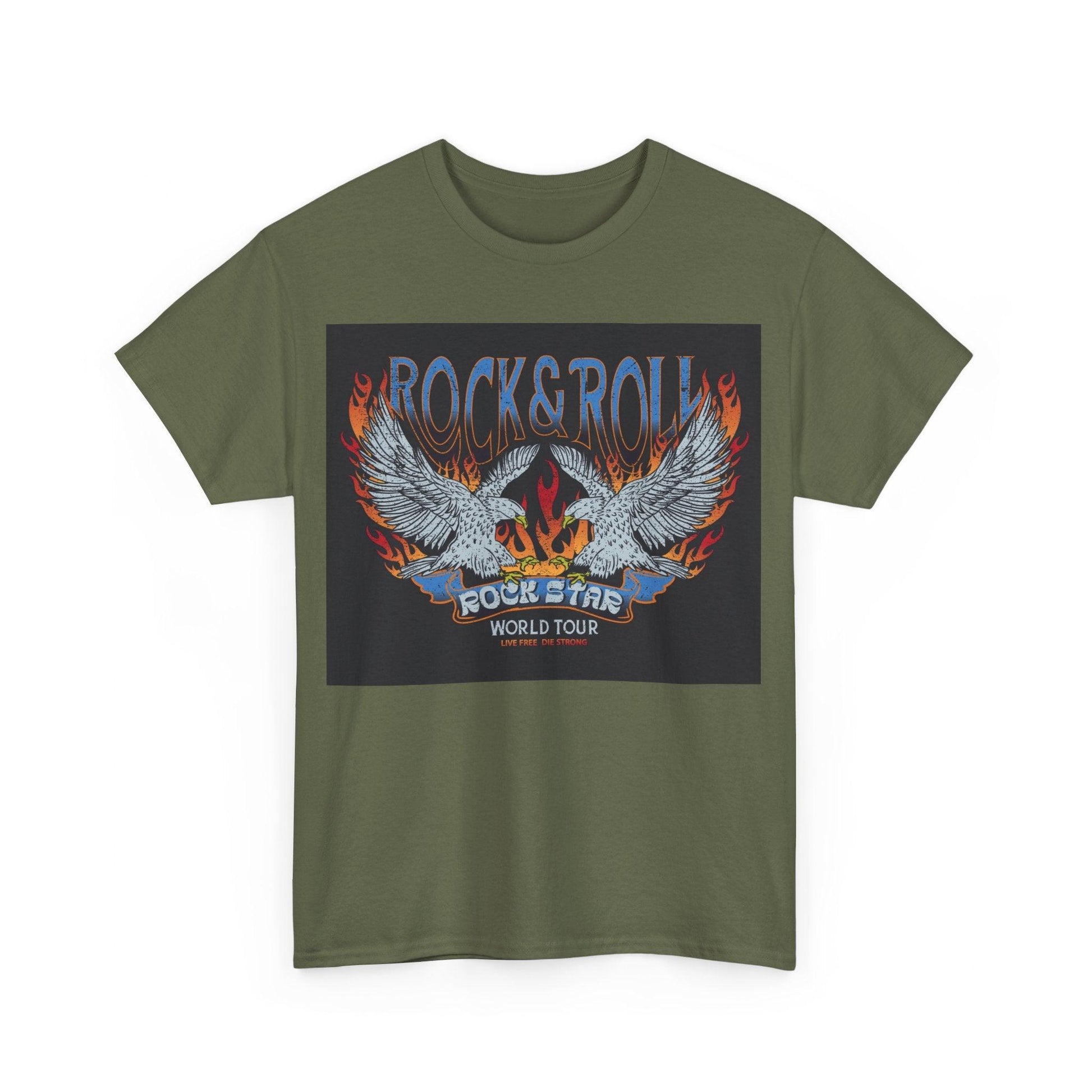 Rock & Roll Rock Star Unisex Heavy Cotton Tee - Premium T-Shirt from Printify - Just $24.06! Shop now at Lizard Vigilante