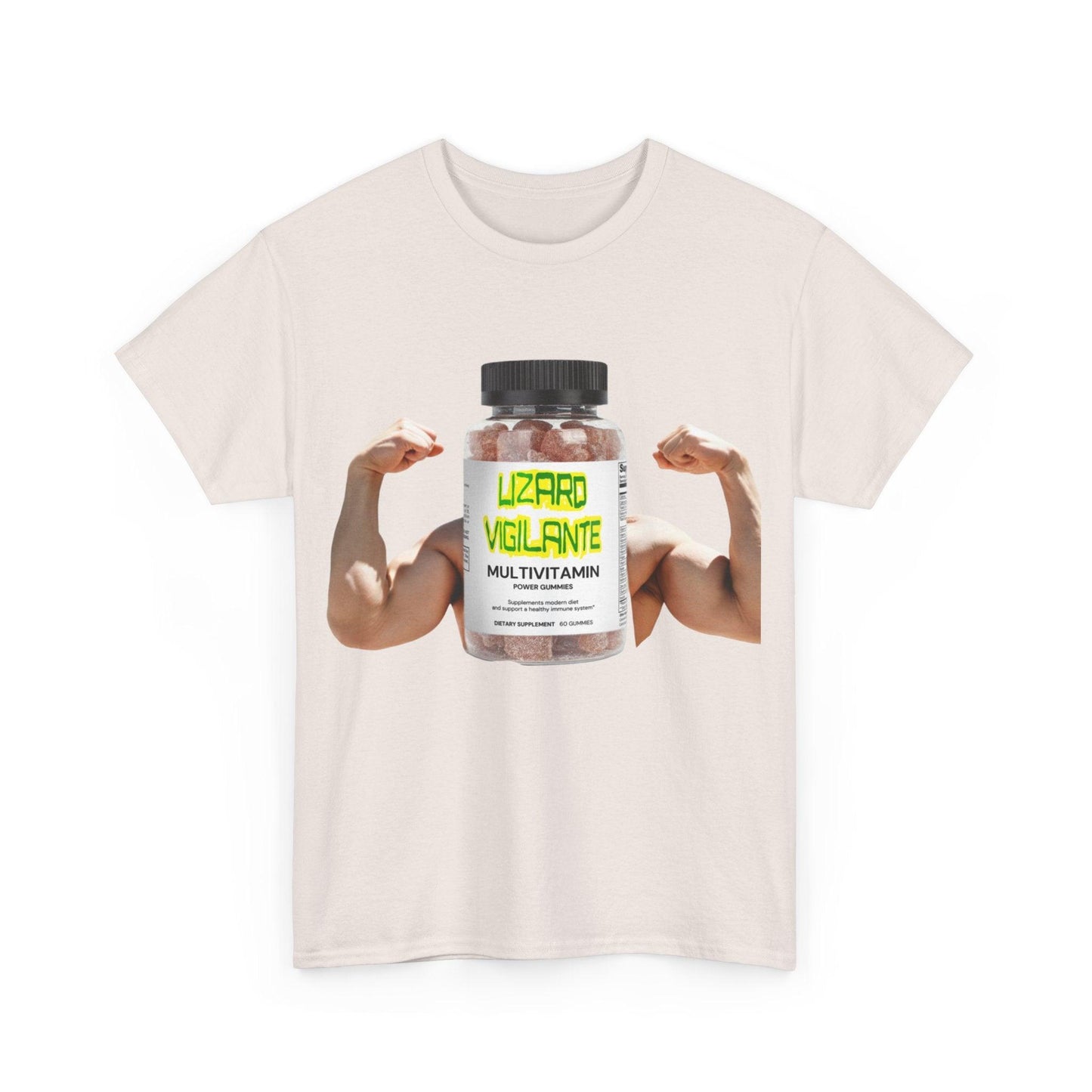 Lizard Vigilante MultiVitamins Muscle Man Unisex Heavy Cotton Tee - Lizard Vigilante