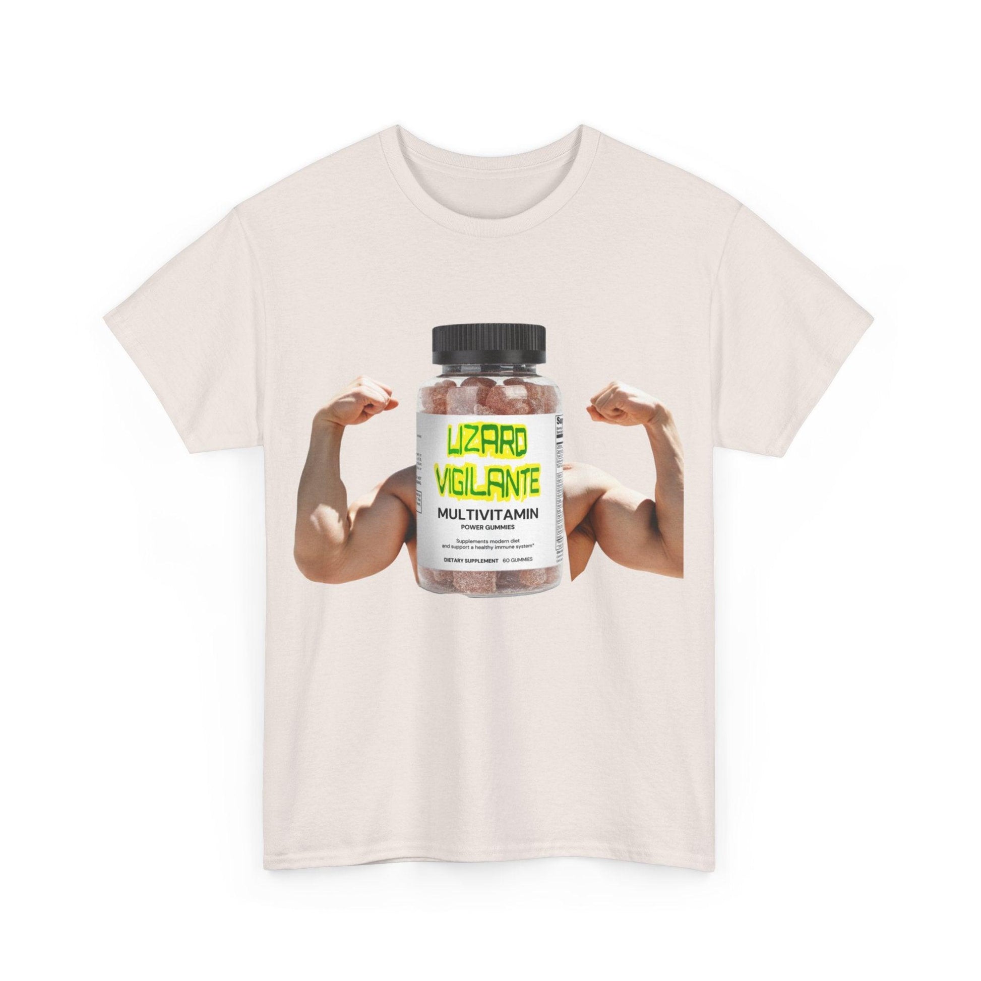 Lizard Vigilante MultiVitamins Muscle Man Unisex Heavy Cotton Tee - Lizard Vigilante