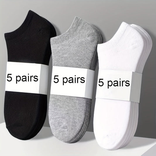 15 Pairs Unisex Low Cut Socks - Fashionable Solid Colors, Ultra-Soft & Featherweight - Ideal for Everyday Wear, Versatile Ladies & Gents Stockings & Hosiery Value Pack