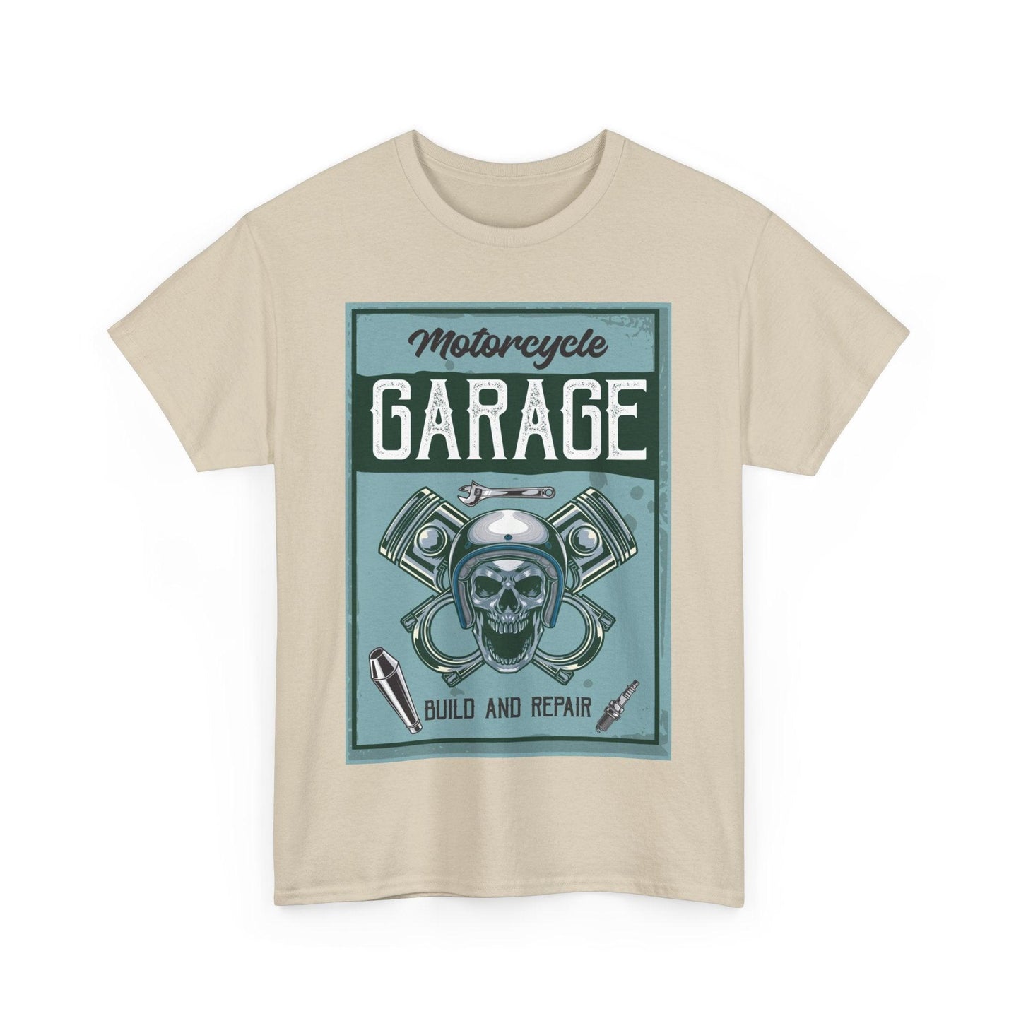 Motorcycle Garage Unisex Heavy Cotton Tee - Lizard Vigilante