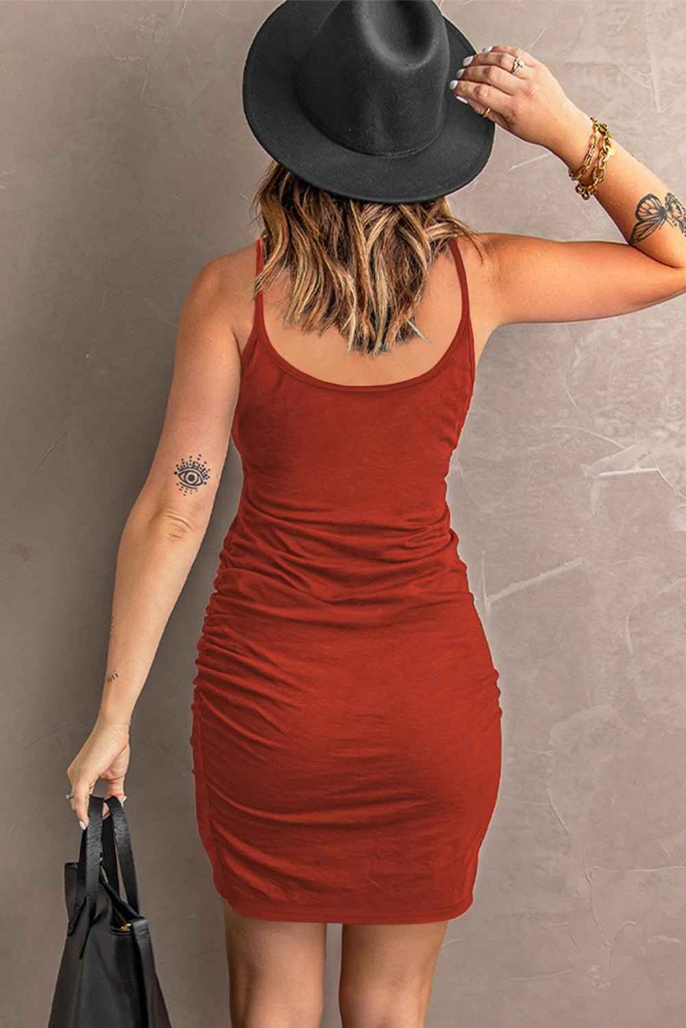 Spaghetti StrapRuched : Mini Dress