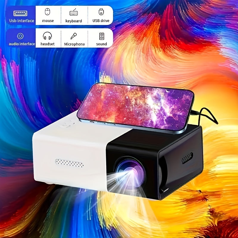 Bright 3000+ Lumen HD Mini Projector- Portable 3D-Ready, Professional High-definition Mini Projector Suitable For Home CinemasAnd Outdoor Camping, Compatible HDTV, USB SD AndHolder, Christmas, Halloween, Thanksgiving Gifts - Premium  from Lizard Vigilante - Just $33.99! Shop now at Lizard Vigilante