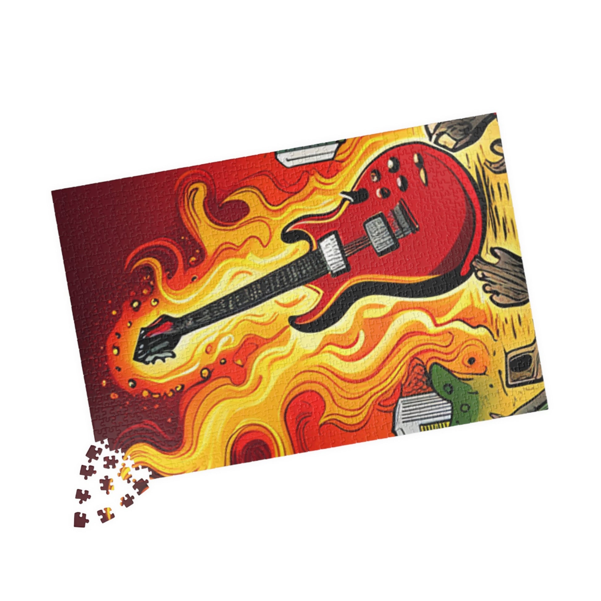Fiery Guitar! Puzzle (110, 252, 500, 1014-piece) - Lizard Vigilante