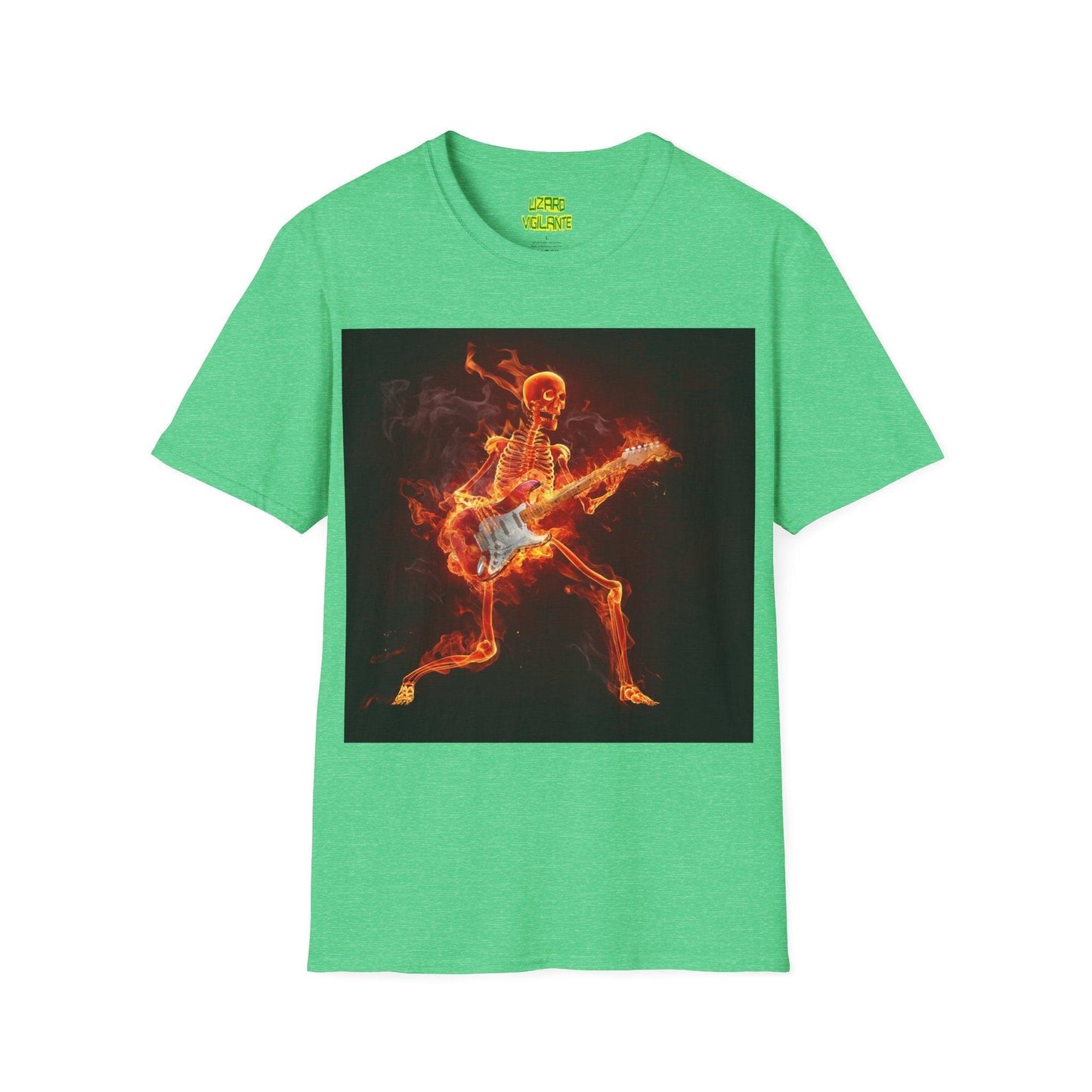 Fiery Guitarist Unisex Softstyle T-Shirt - Lizard Vigilante