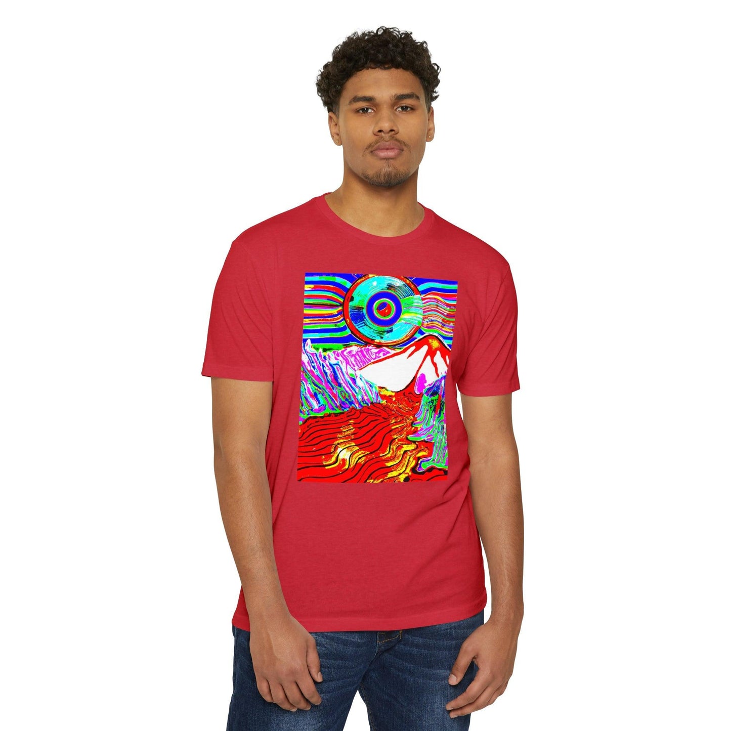 Red Music River Unisex CVC Jersey T-shirt - Lizard Vigilante