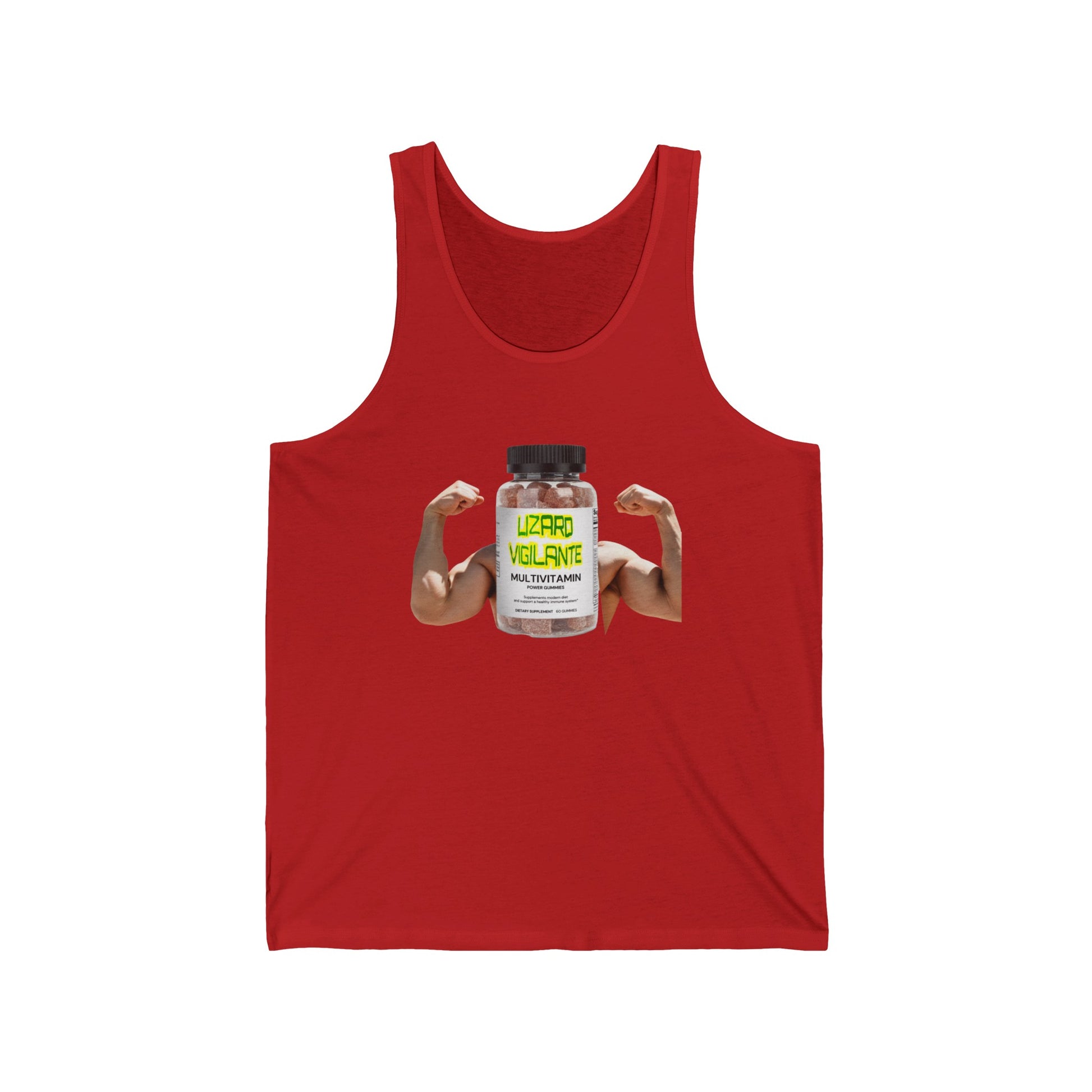 Lizard Vigilante MultiVitamins Muscle Man Unisex Jersey Tank Top - Lizard Vigilante