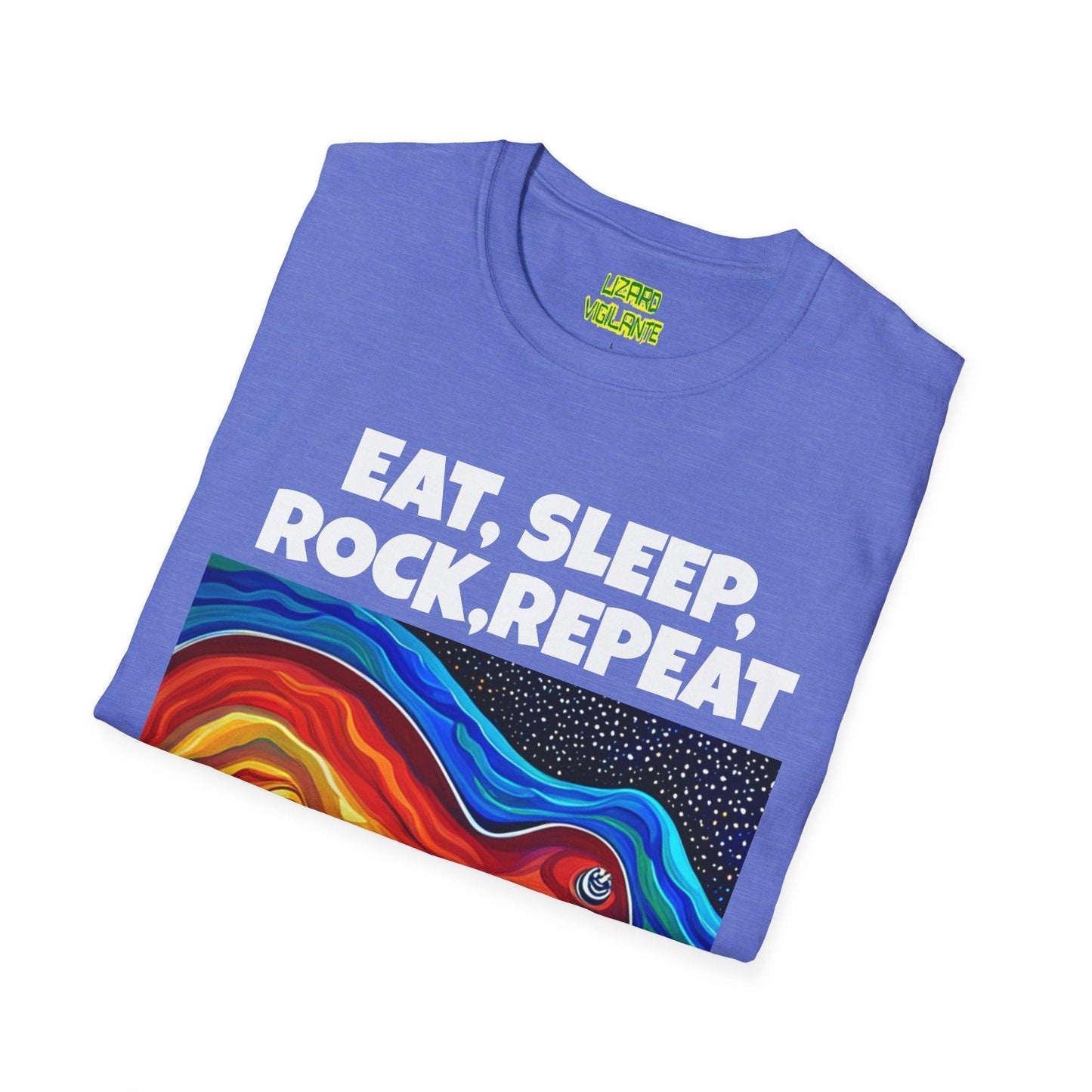 Eat, Sleep, Rock, Repeat Unisex Softstyle T-Shirt - Lizard Vigilante