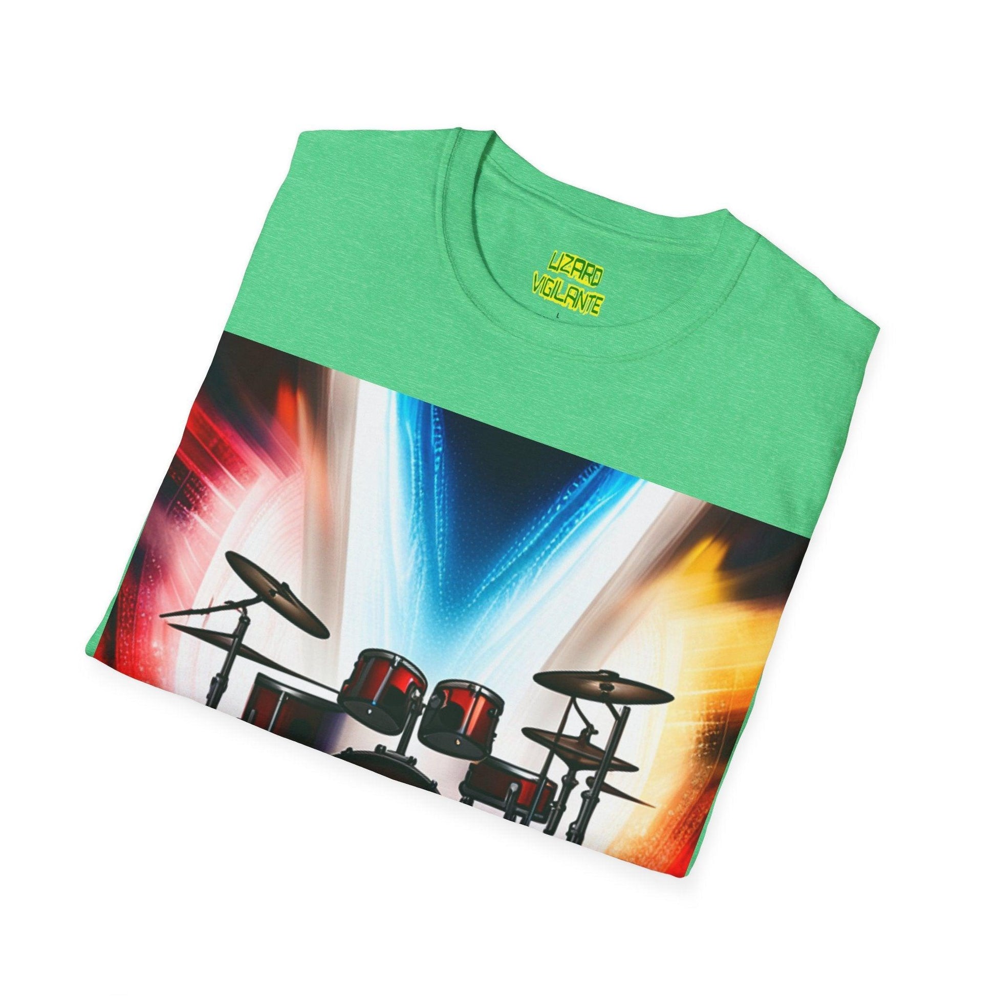 Rock Concert Drums Unisex Softstyle T-Shirt - Lizard Vigilante