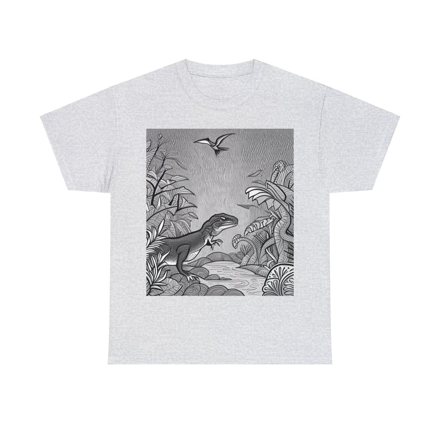 Prehistory Scene Unisex Heavy Cotton Tee - Lizard Vigilante