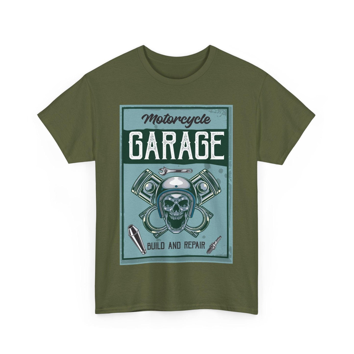 Motorcycle Garage Unisex Heavy Cotton Tee - Lizard Vigilante