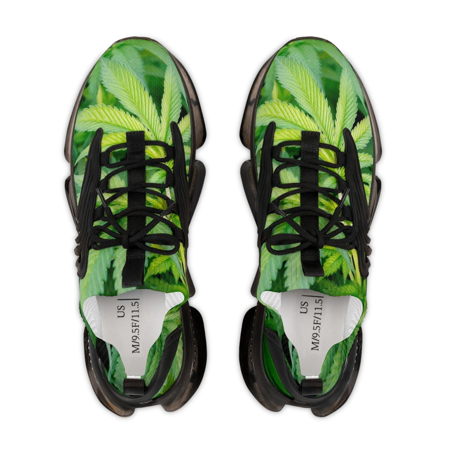 Men's Weed Leaves Mesh Sneakers - Premium Shoes from Printify - Just $67.69! Shop now at Lizard Vigilante