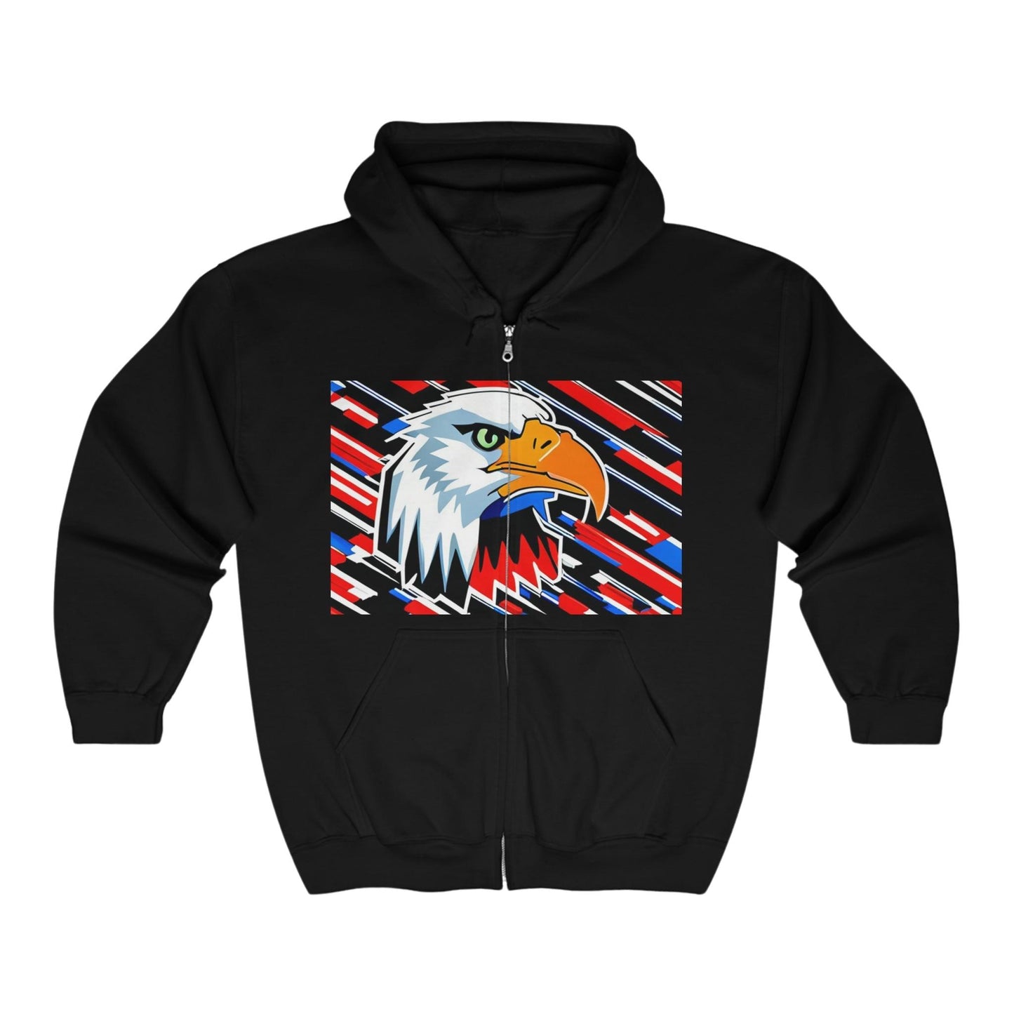 Bald Eagle Graphic Unisex Heavy Blend™ Full Zip Hooded Sweatshirt - Lizard Vigilante