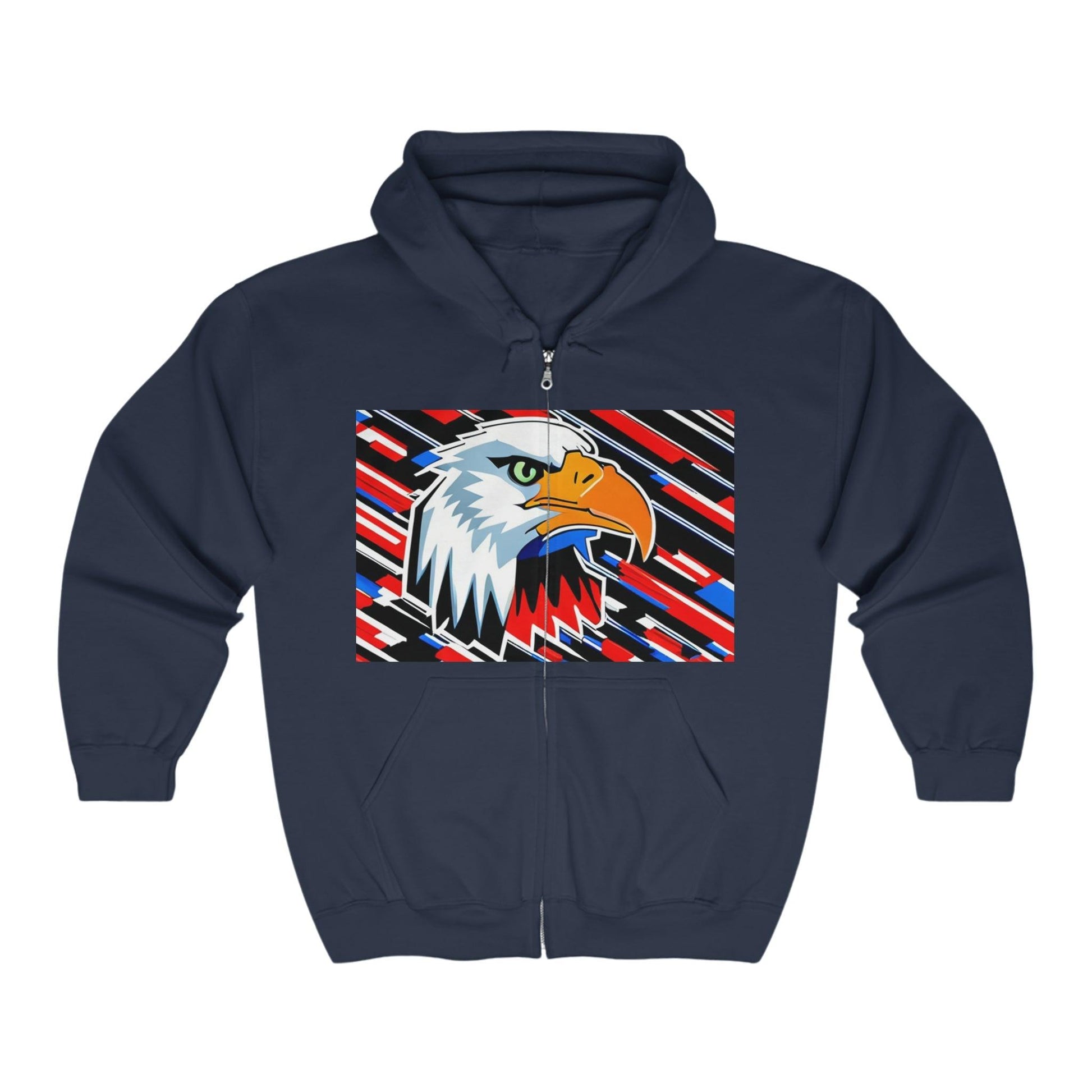 Bald Eagle Graphic Unisex Heavy Blend™ Full Zip Hooded Sweatshirt - Lizard Vigilante