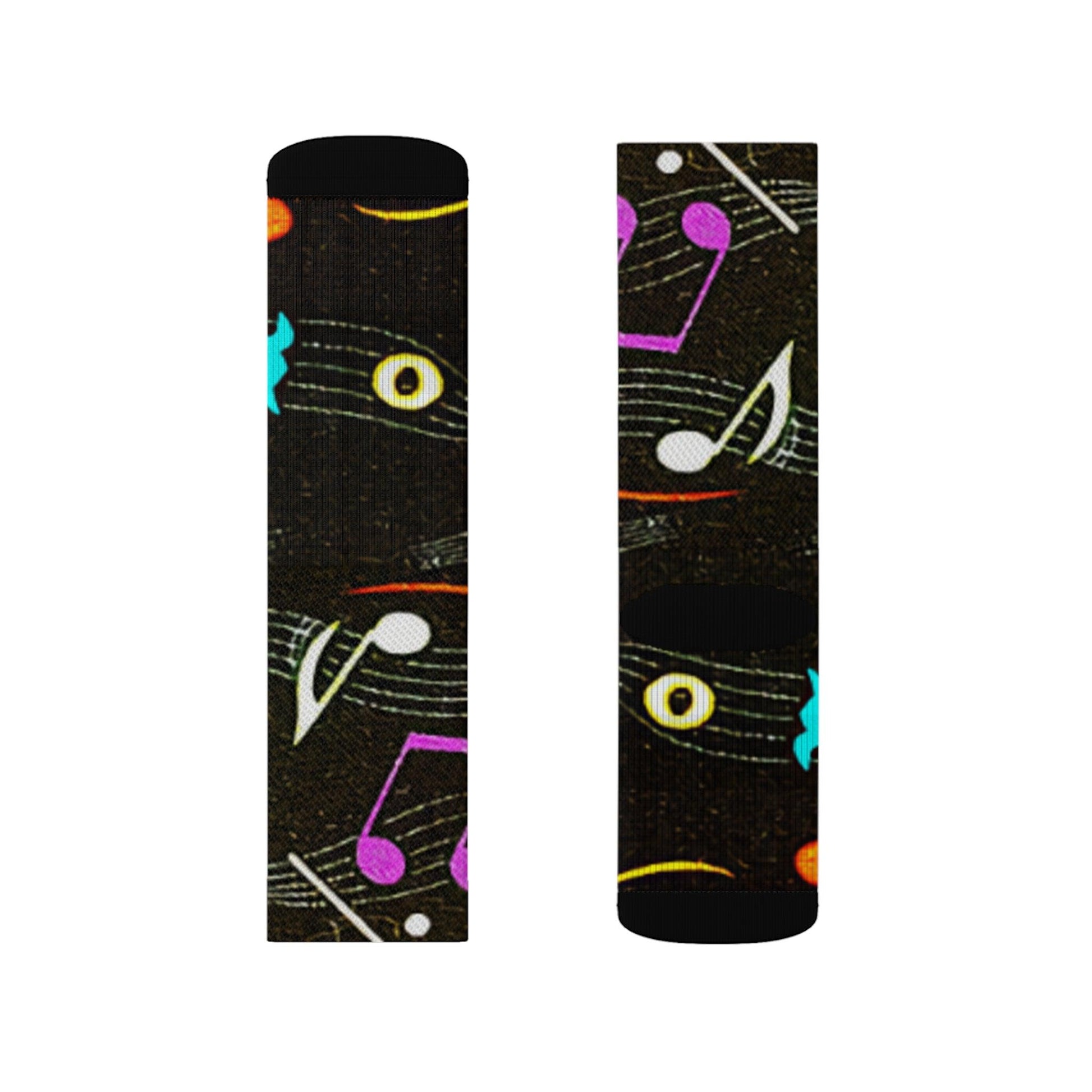 Musical Notes Sublimation Socks - Lizard Vigilante