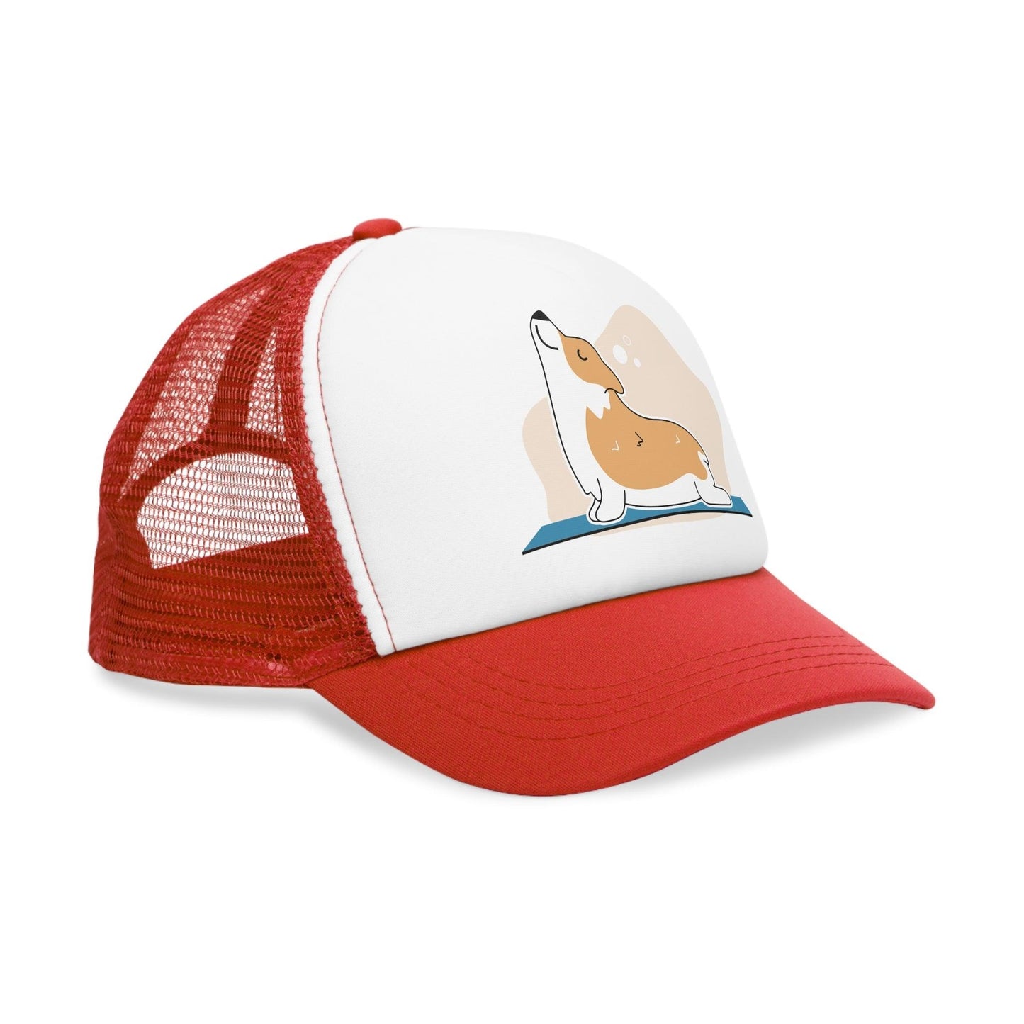 Downward Dog Cartoon Graphic Mesh Cap - Lizard Vigilante