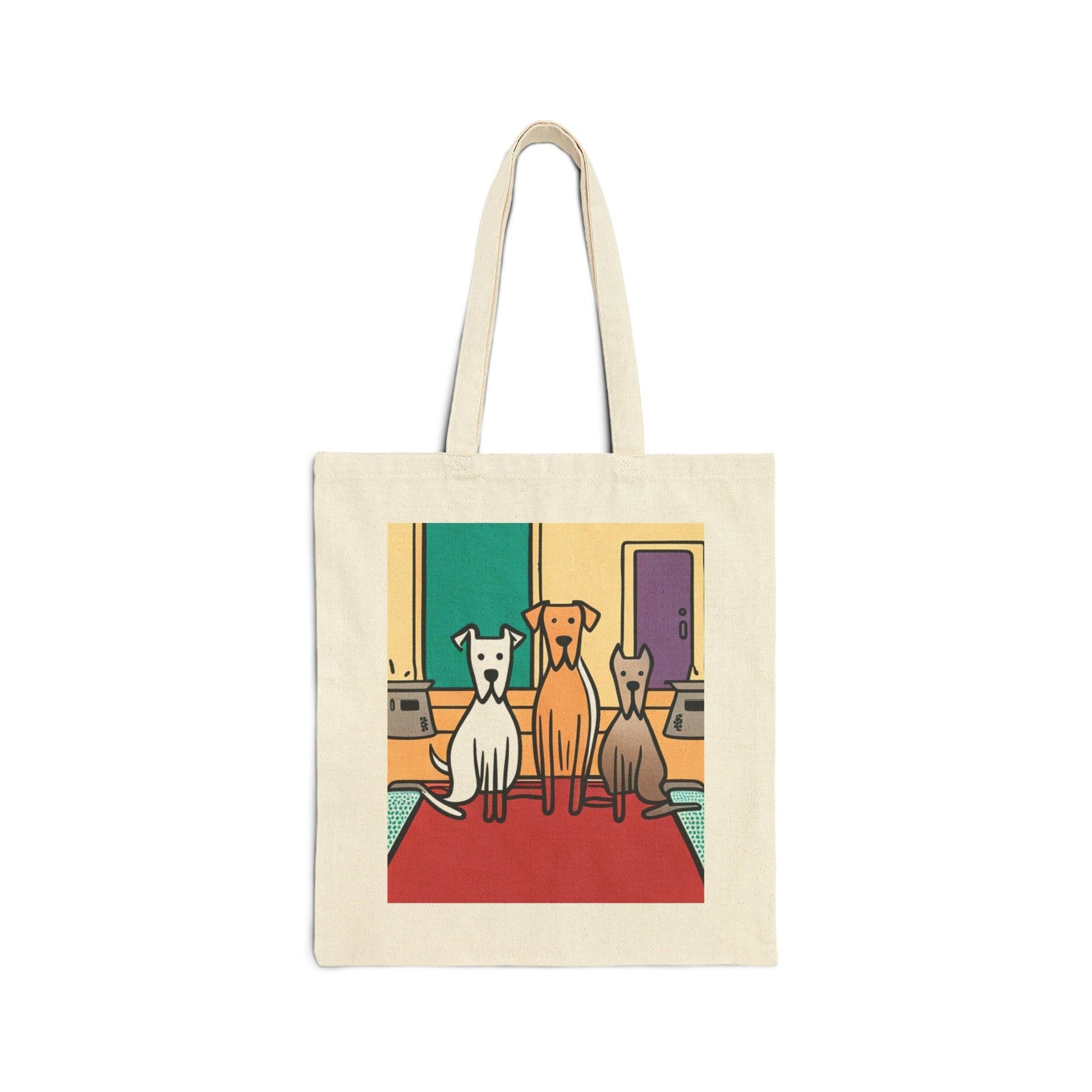 Illustrated Dog Act Cotton Canvas Tote Bag - Lizard Vigilante