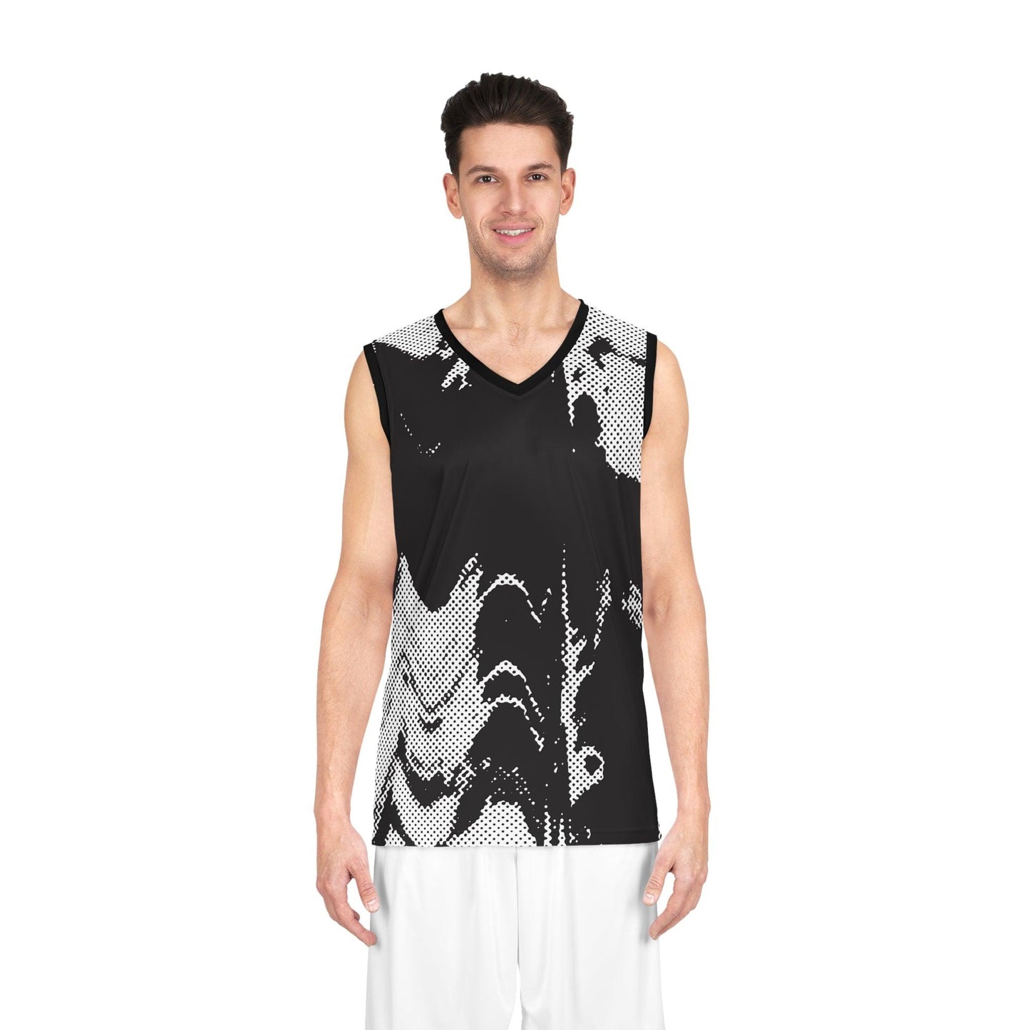 Distressed Black Basketball Jersey - Lizard Vigilante