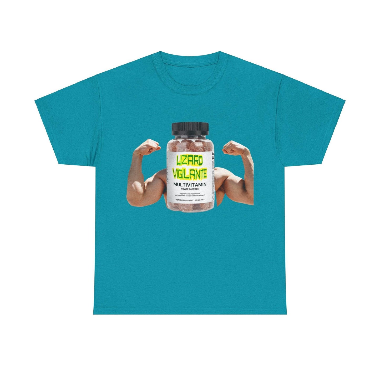 Lizard Vigilante MultiVitamins Muscle Man Unisex Heavy Cotton Tee - Lizard Vigilante