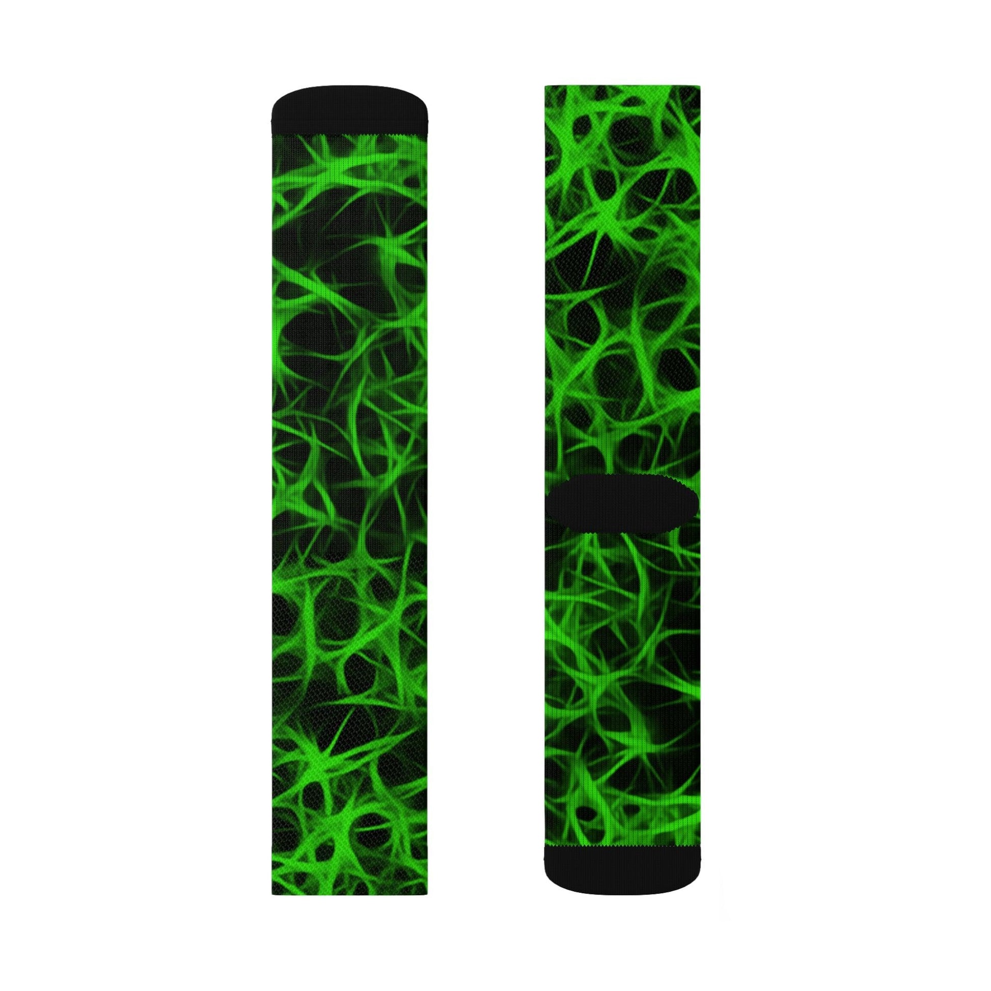 Nuclear Green Charged Sublimation Socks - Lizard Vigilante