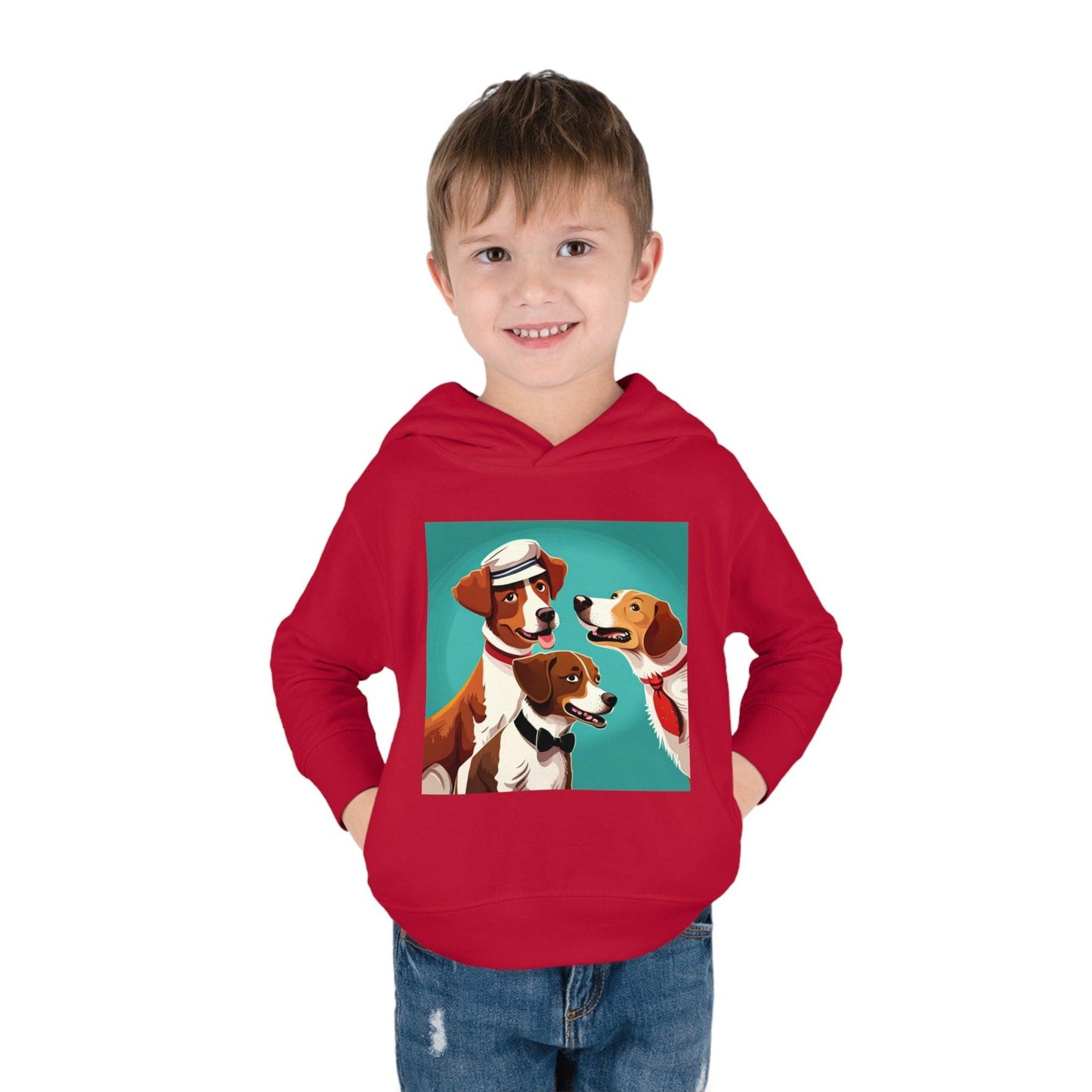 Illustrated Dogs Toddler Pullover Fleece Hoodie - Lizard Vigilante