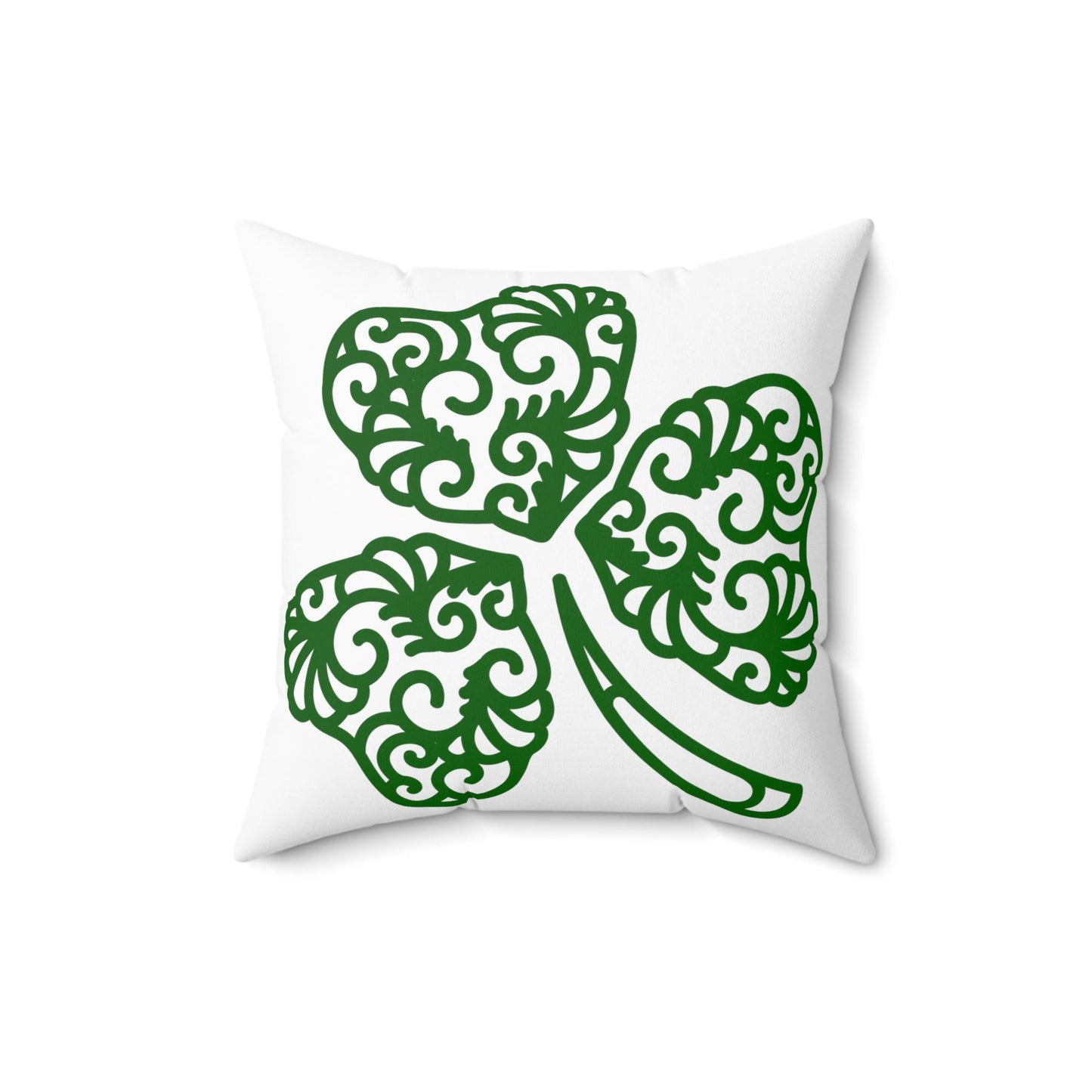 Irish Clover St. Patrick's Day Spun Polyester Square Pillow - Lizard Vigilante