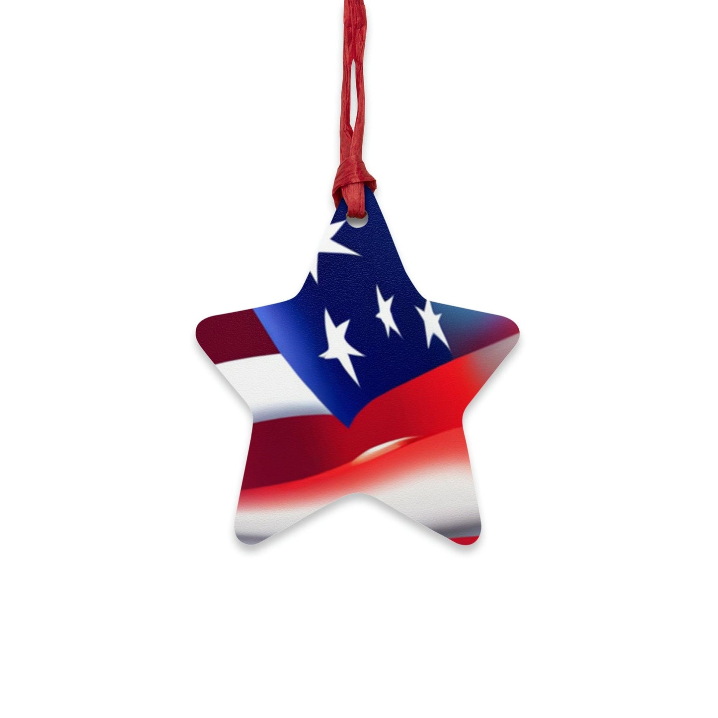 American Flag Red White And Blue Old Glory Wooden Ornaments, 6 Shapes - Lizard Vigilante