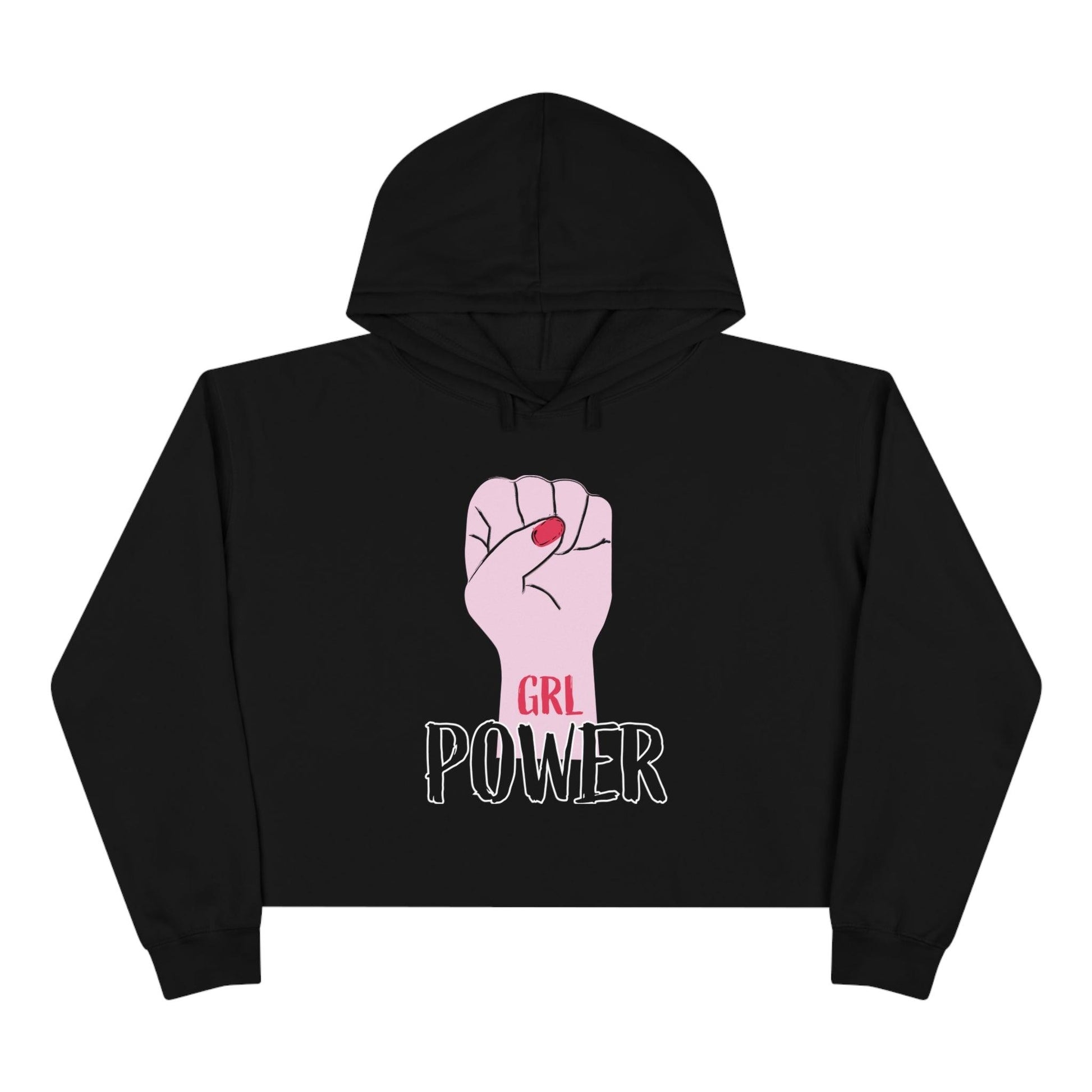 Girl Power Fist Crop Hoodie - Lizard Vigilante