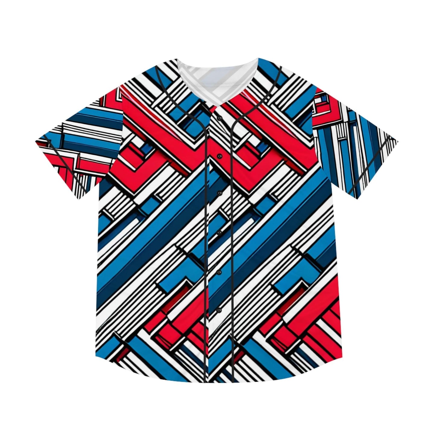 Geometric Patriot Men's Baseball Jersey - Lizard Vigilante